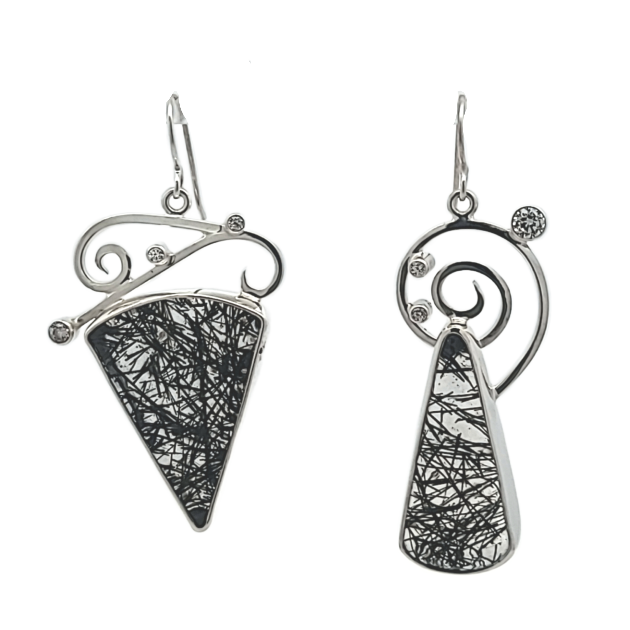 Tourmalinated Quartz Earrings for Mindy