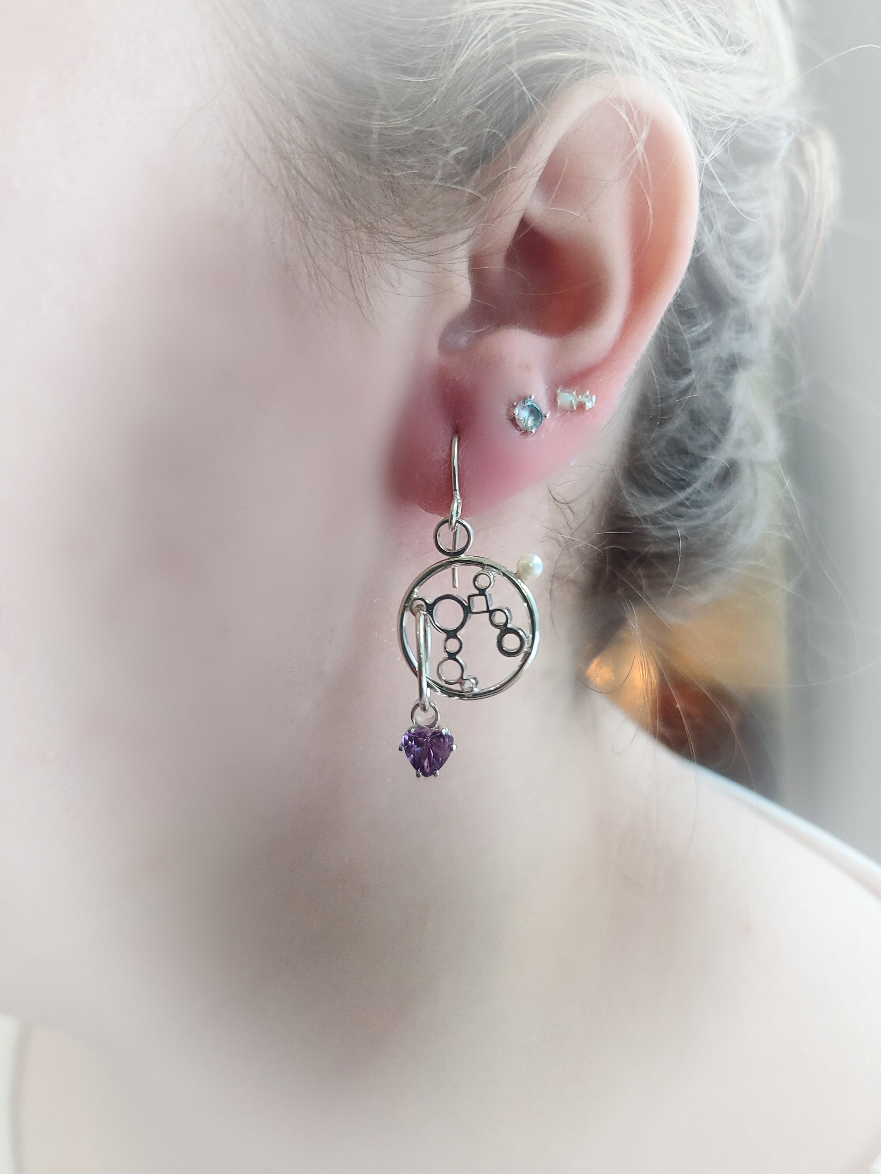 Amethyst and Freshwater Pearl Earrings