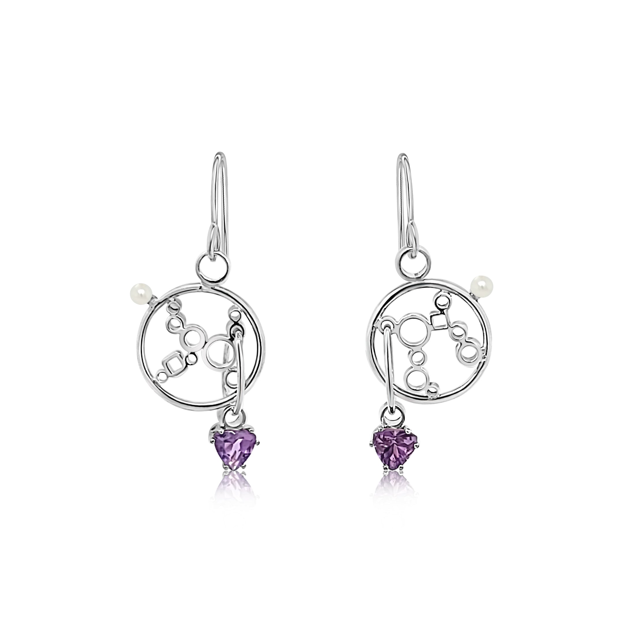 Amethyst and Freshwater Pearl Earrings