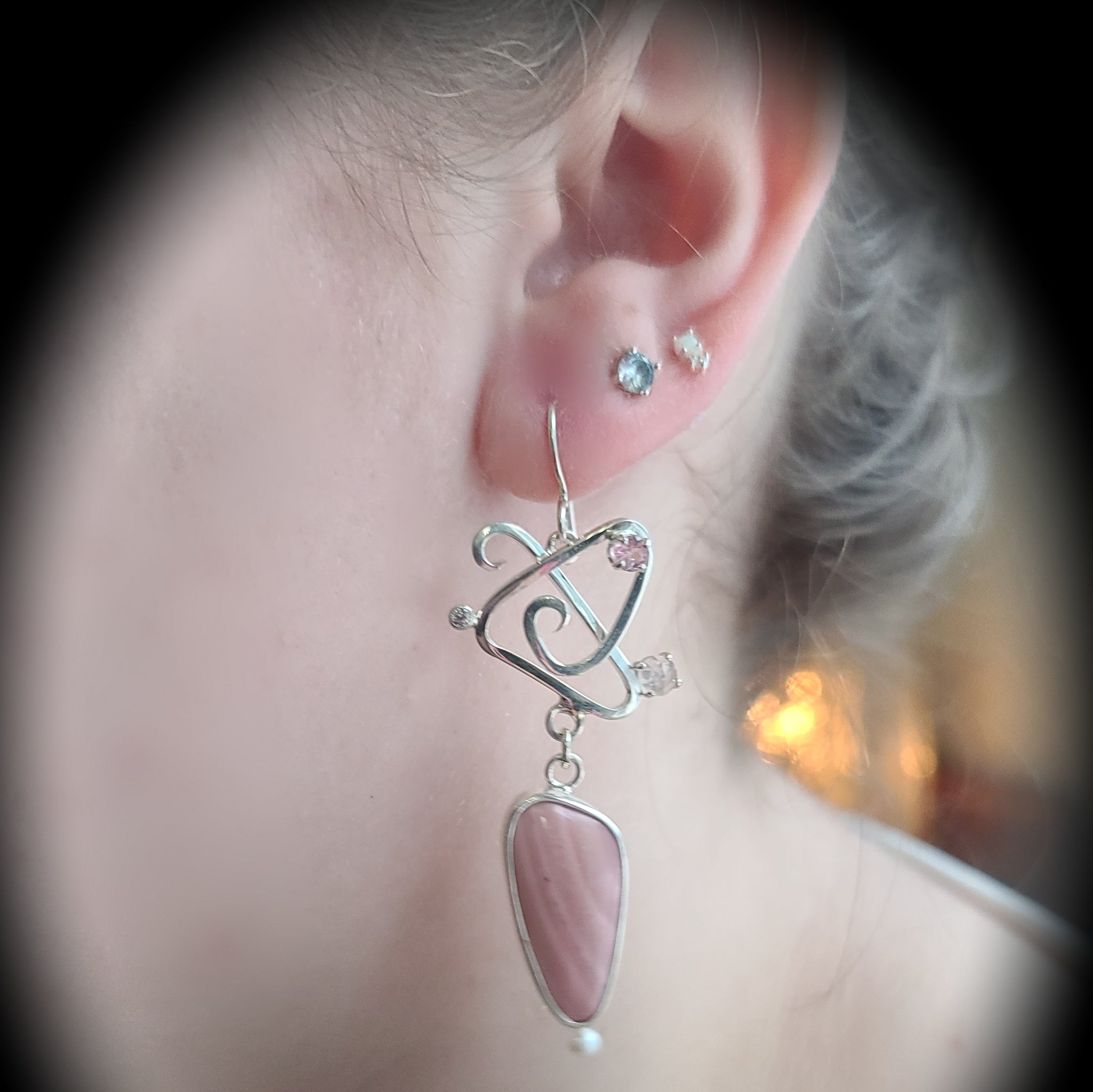 Pink Opal Earrings