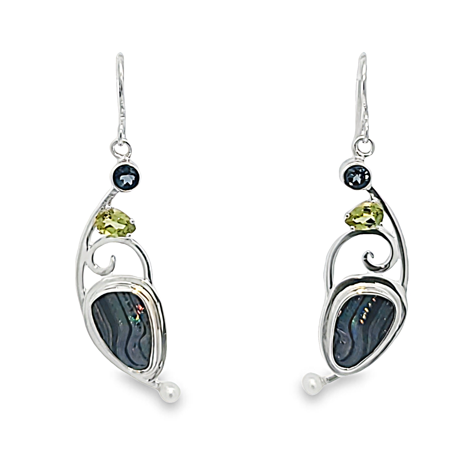 Australian Opal, London Blue Topaz, Peridot and Freshwater Pearls
