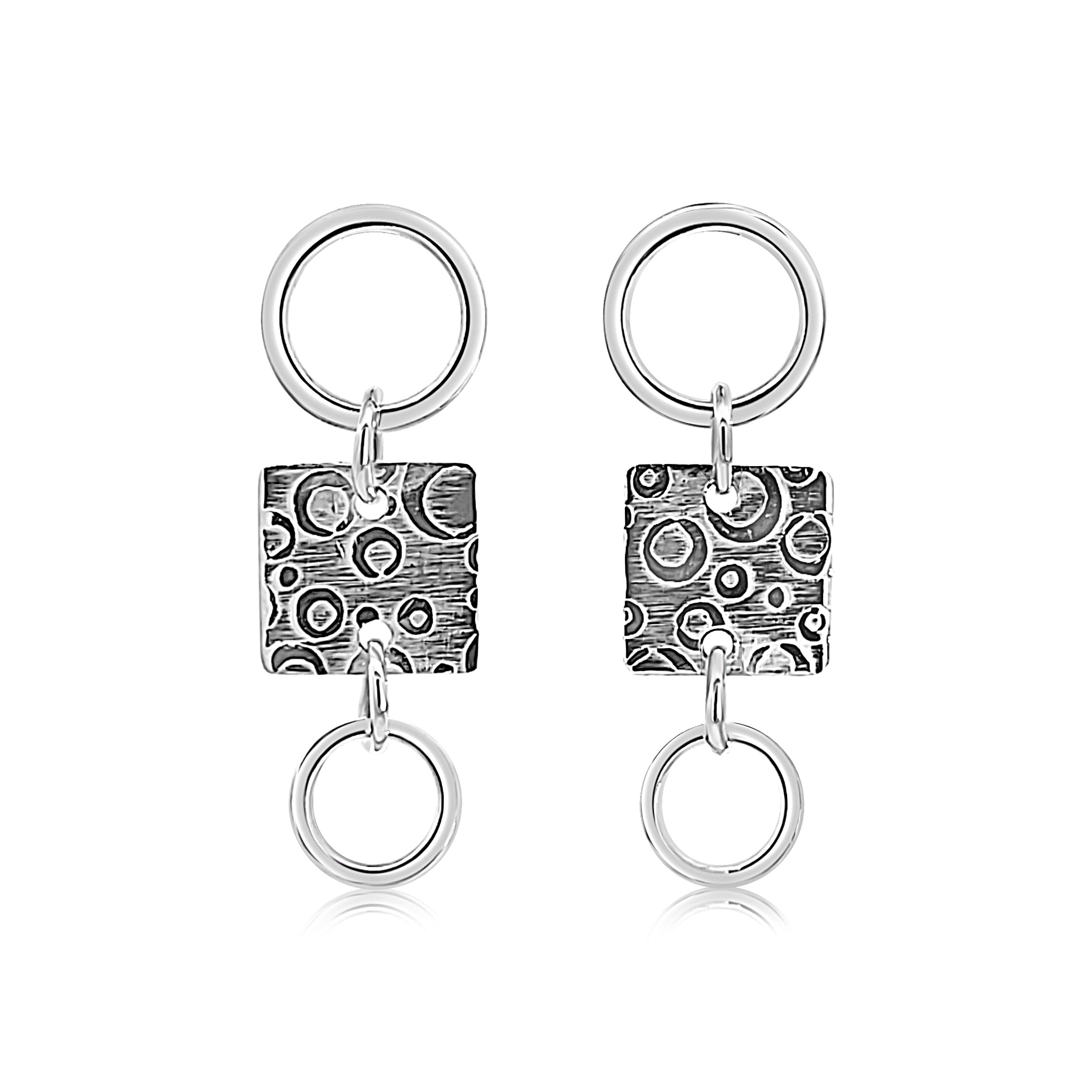 Bubble Circle Earrings with French Hooks