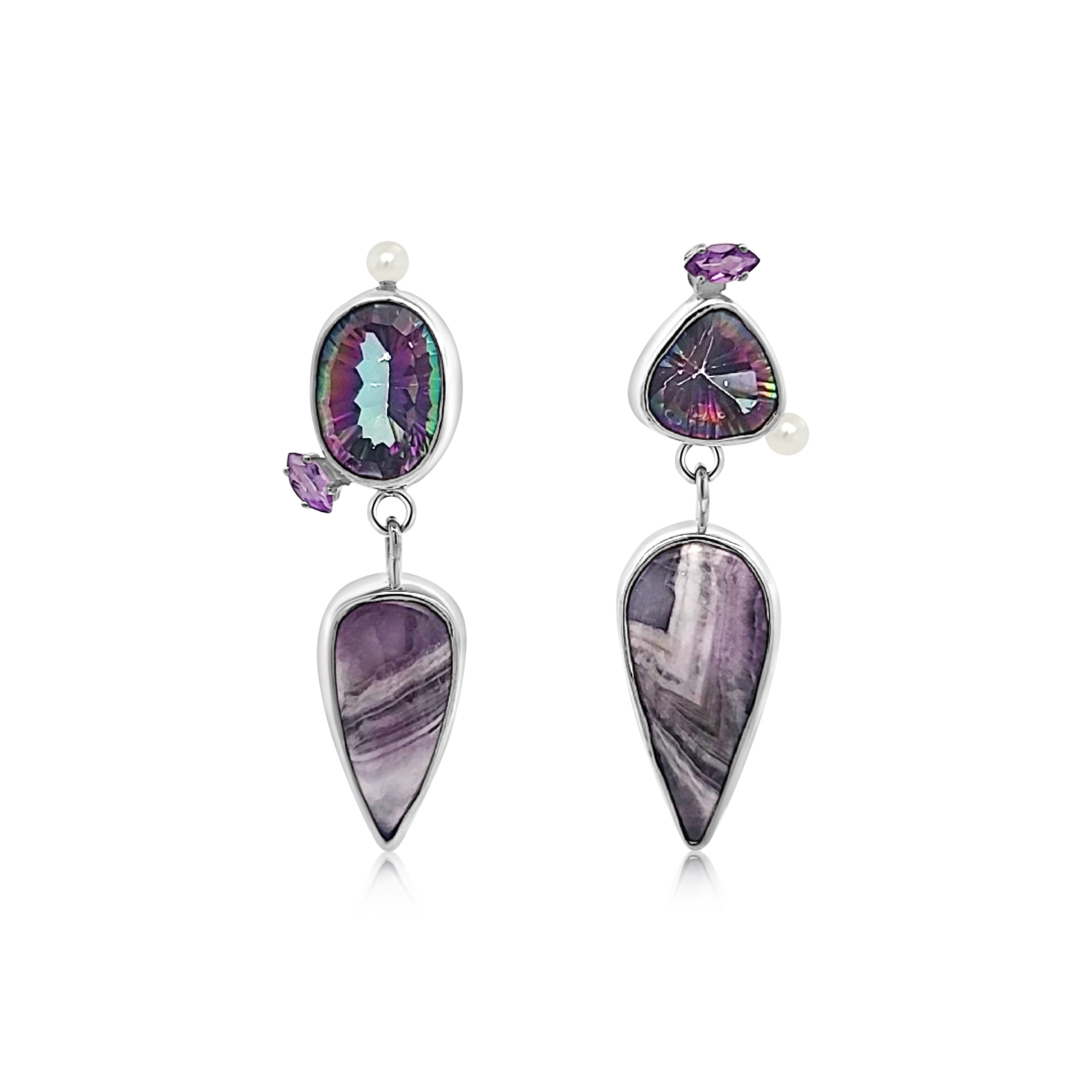 Mystic Topaz and Amethyst Earrings