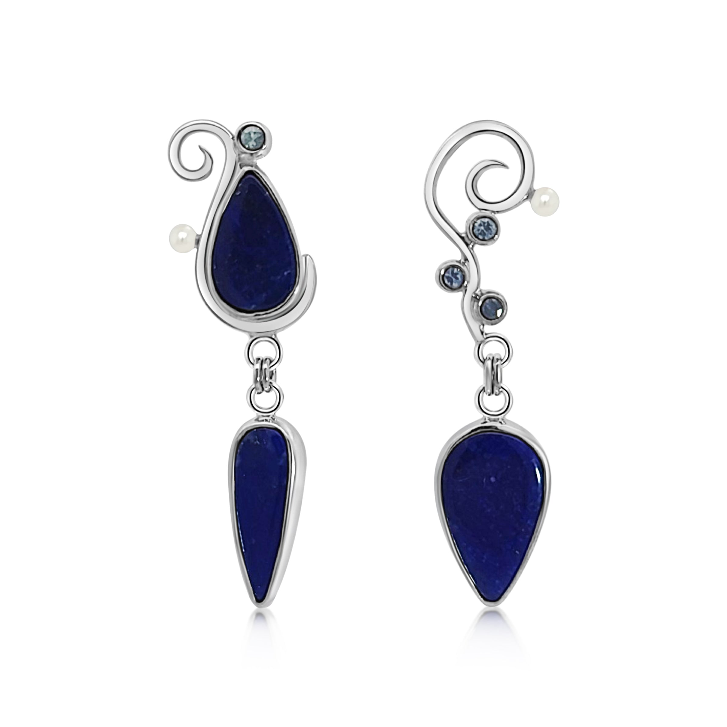 Lapis and Sapphire Earrings