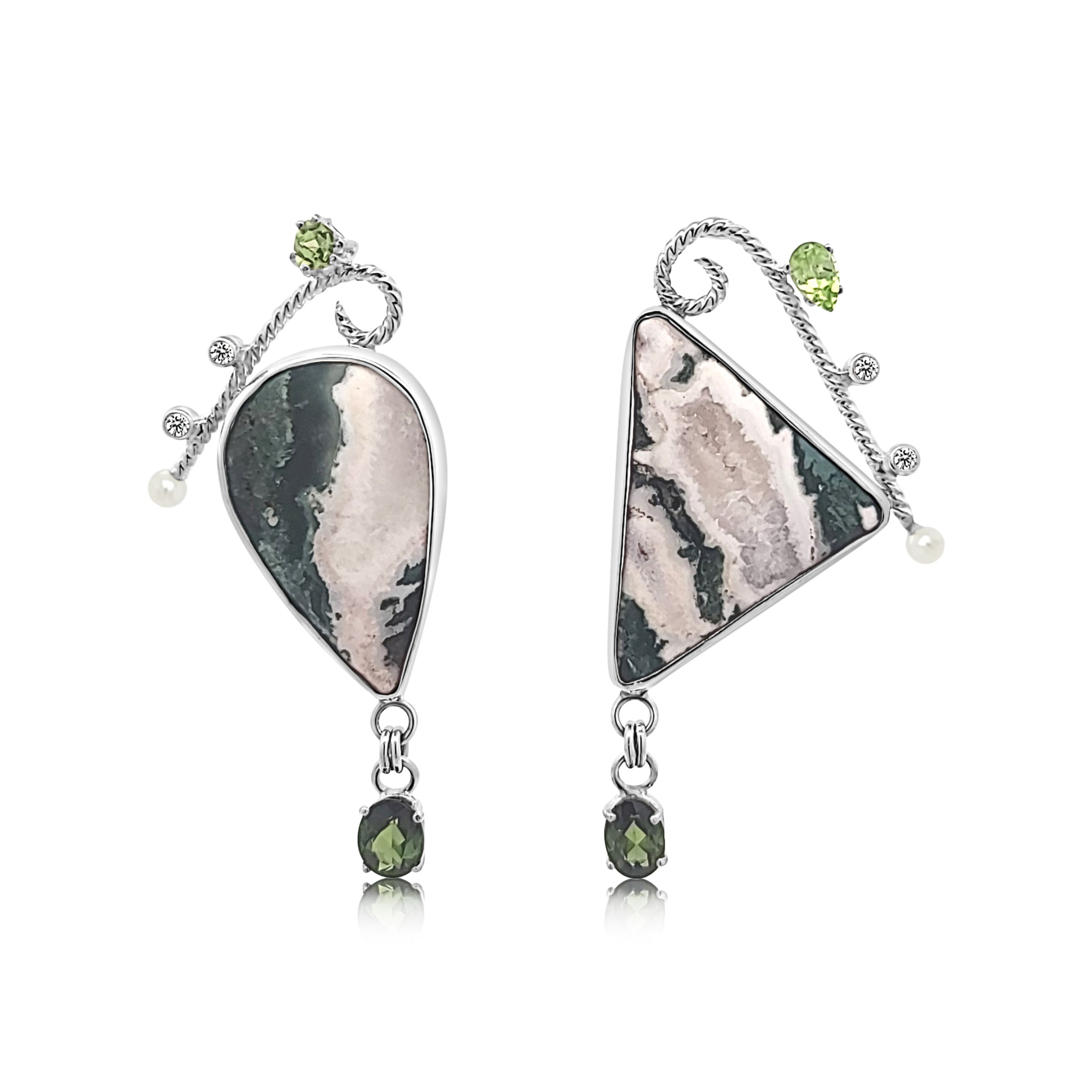 Bladed Malachite Earrings