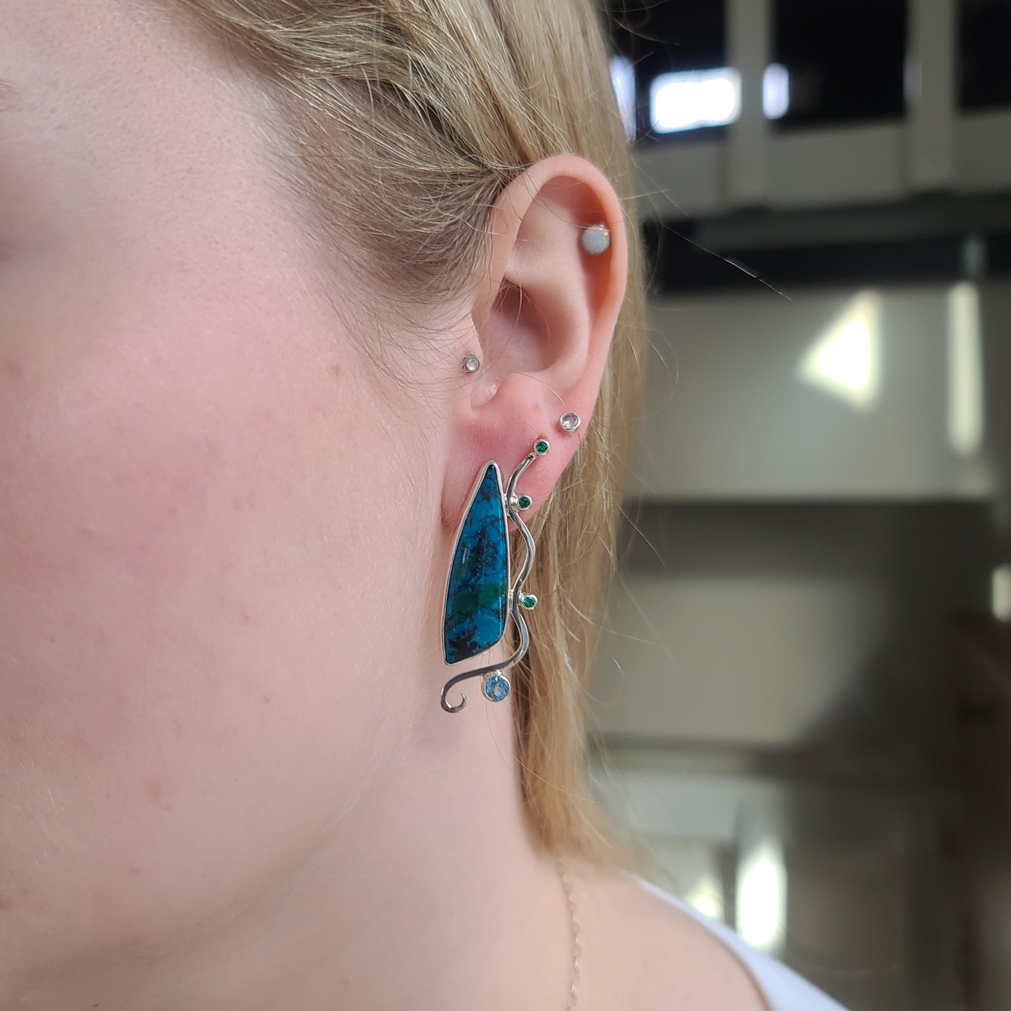 Shattukite Chrysocolla Earrings
