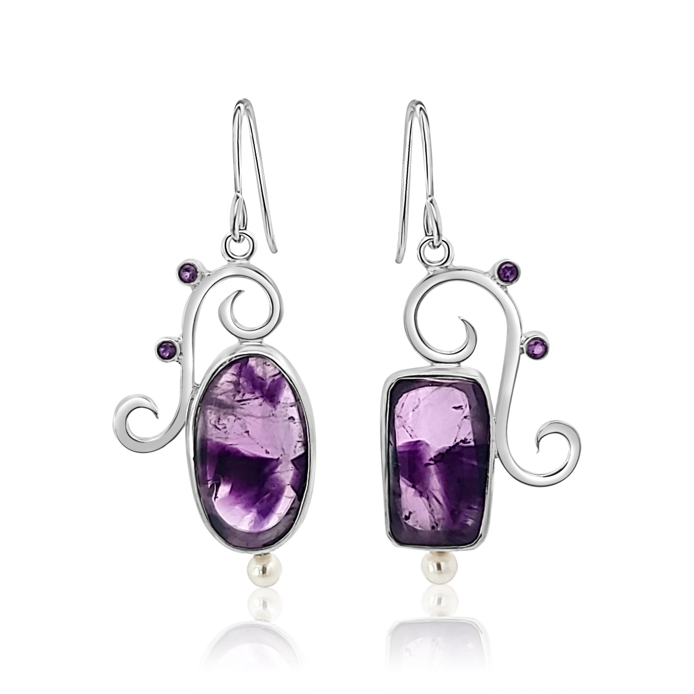 Enchanted Vine Trapiche Amethyst Earrings