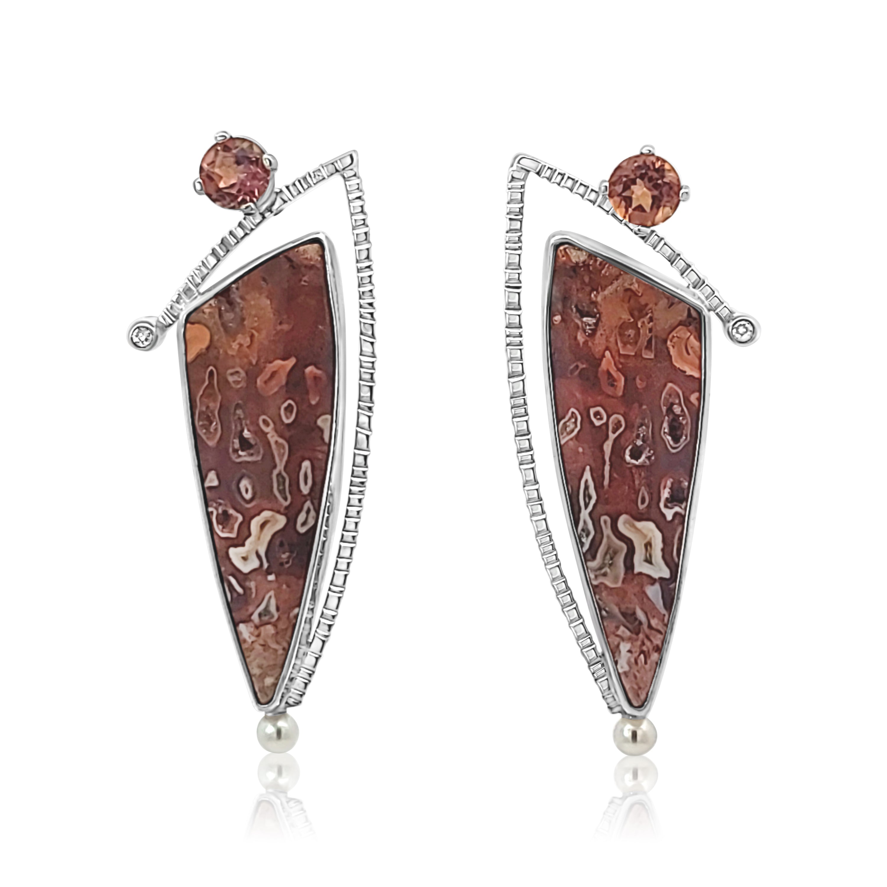 Starlit Secret Petrified Palmwood Earrings
