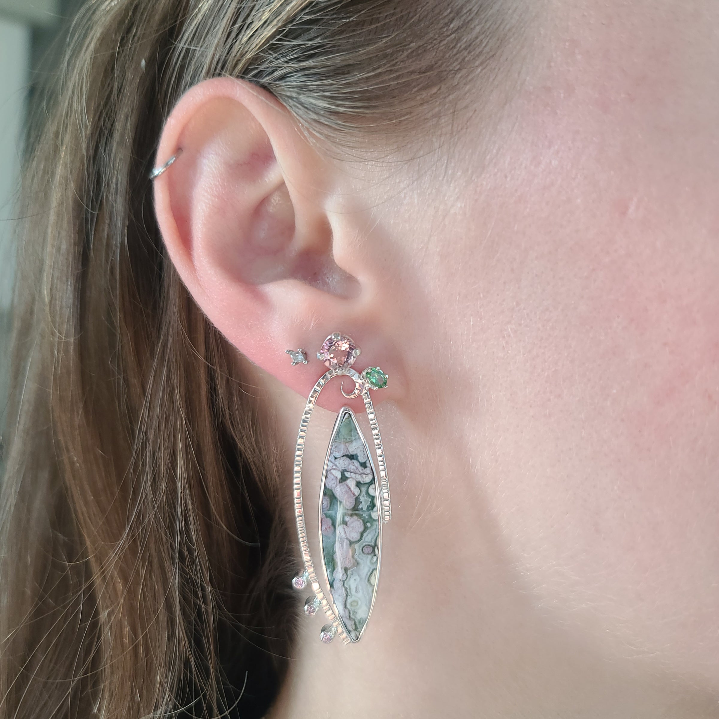 Mystic Meadow Green River Jasper Earrings