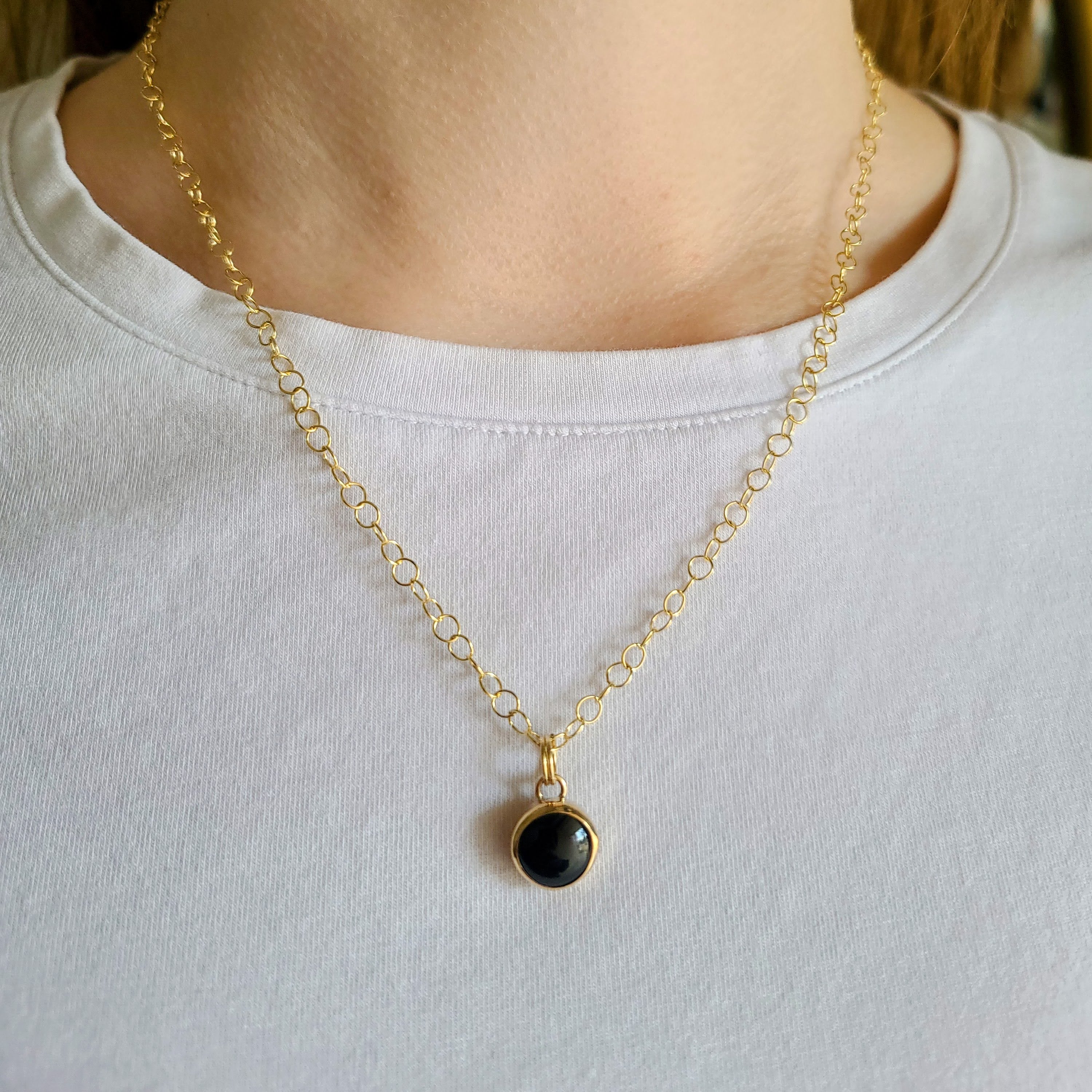 Gold Filled Black Onyx Necklace