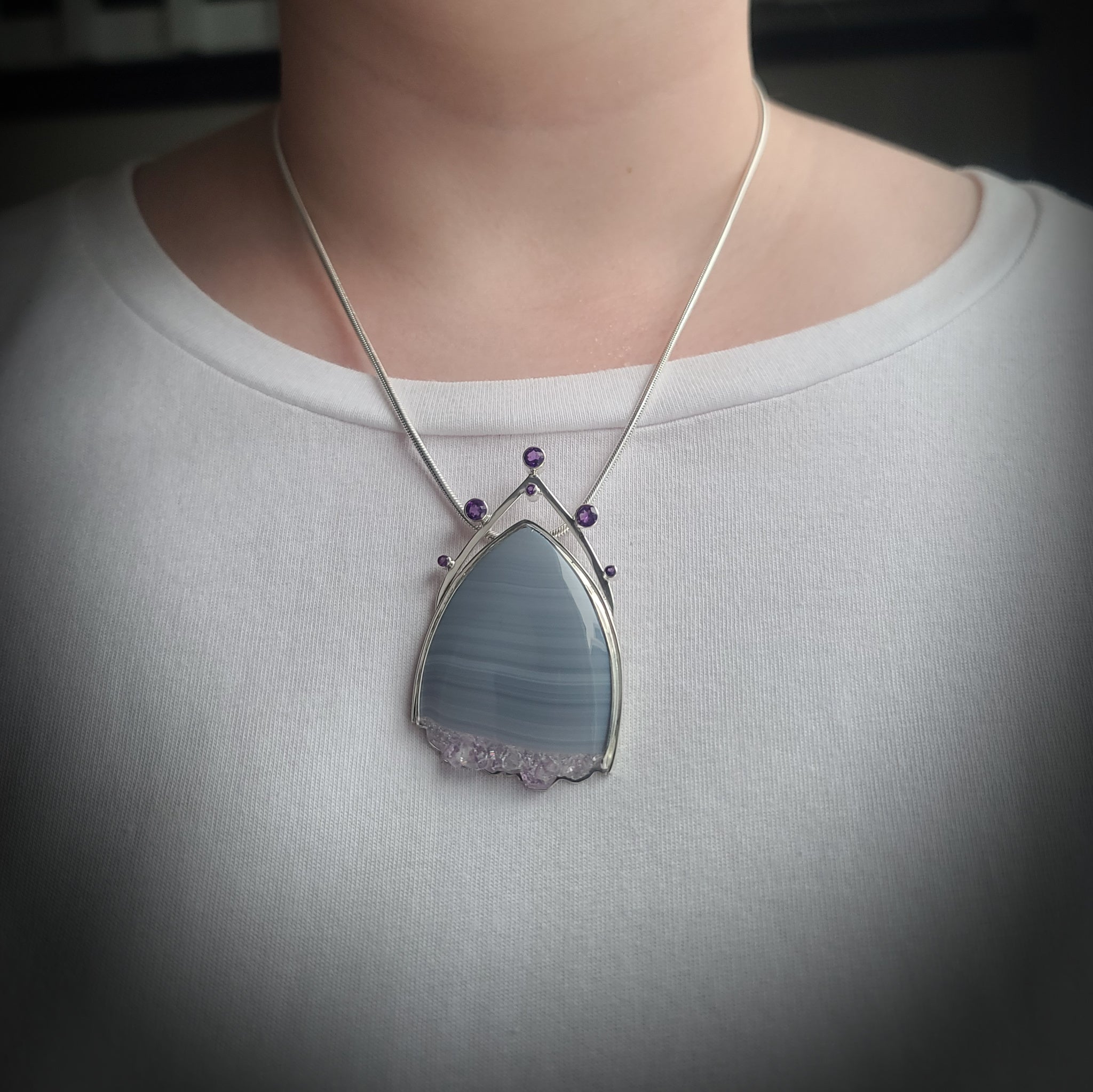 Crystal Top Amethyst Pendant