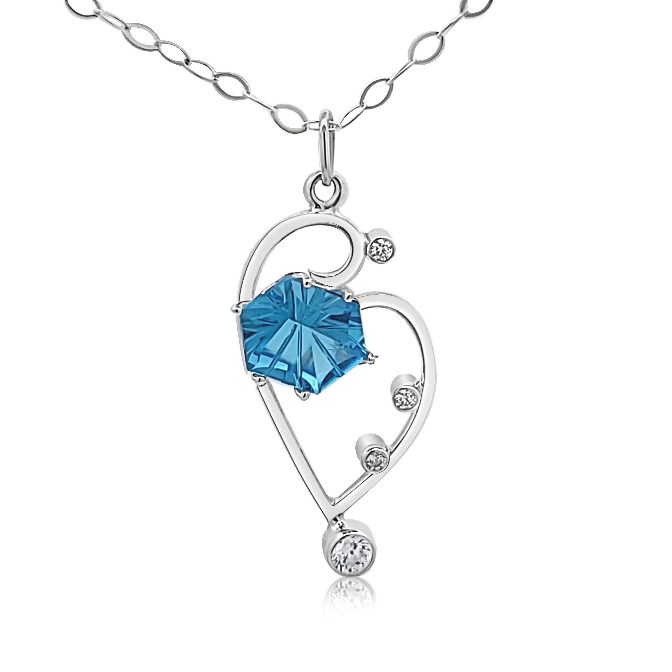 Fancy Cut Blue Topaz Pendant