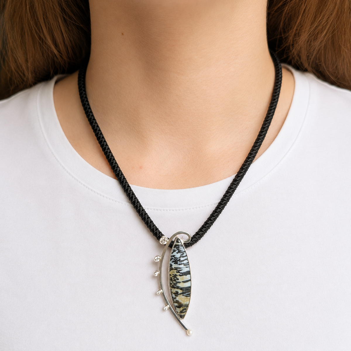 Woodland Echo Petrified Wood Pendant | kim crocker designs