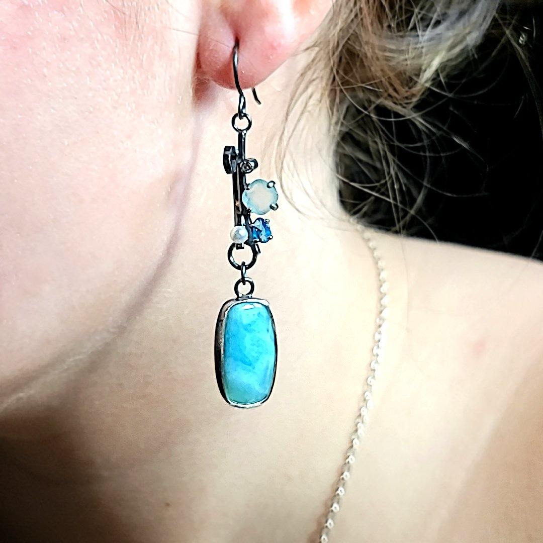 Larimar Earrings - kim crocker designs