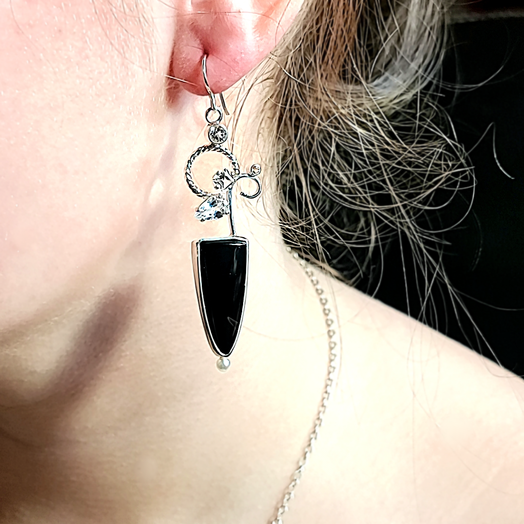 Black Onyx Earrings - kim crocker designs