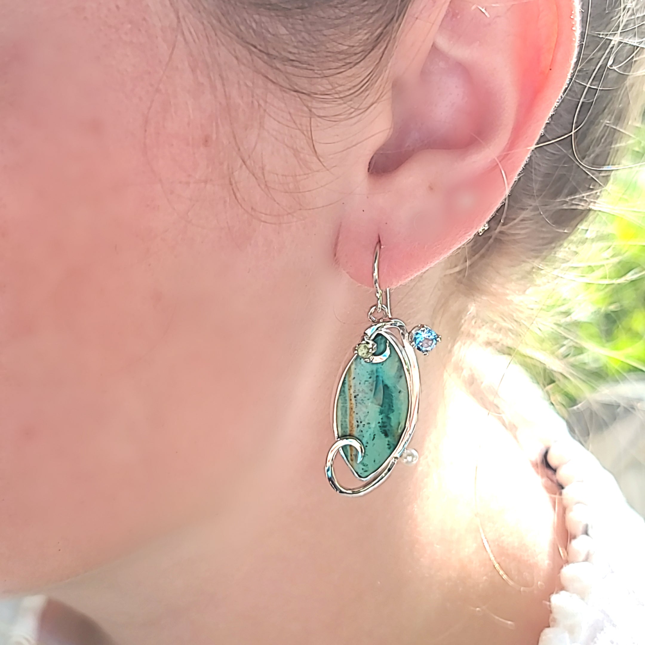 Opalized Wood Earrings