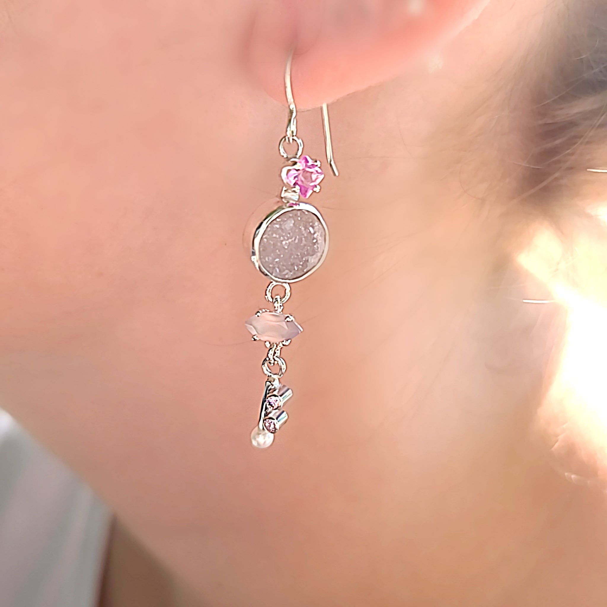 Drusy and Chalcedony Earrings