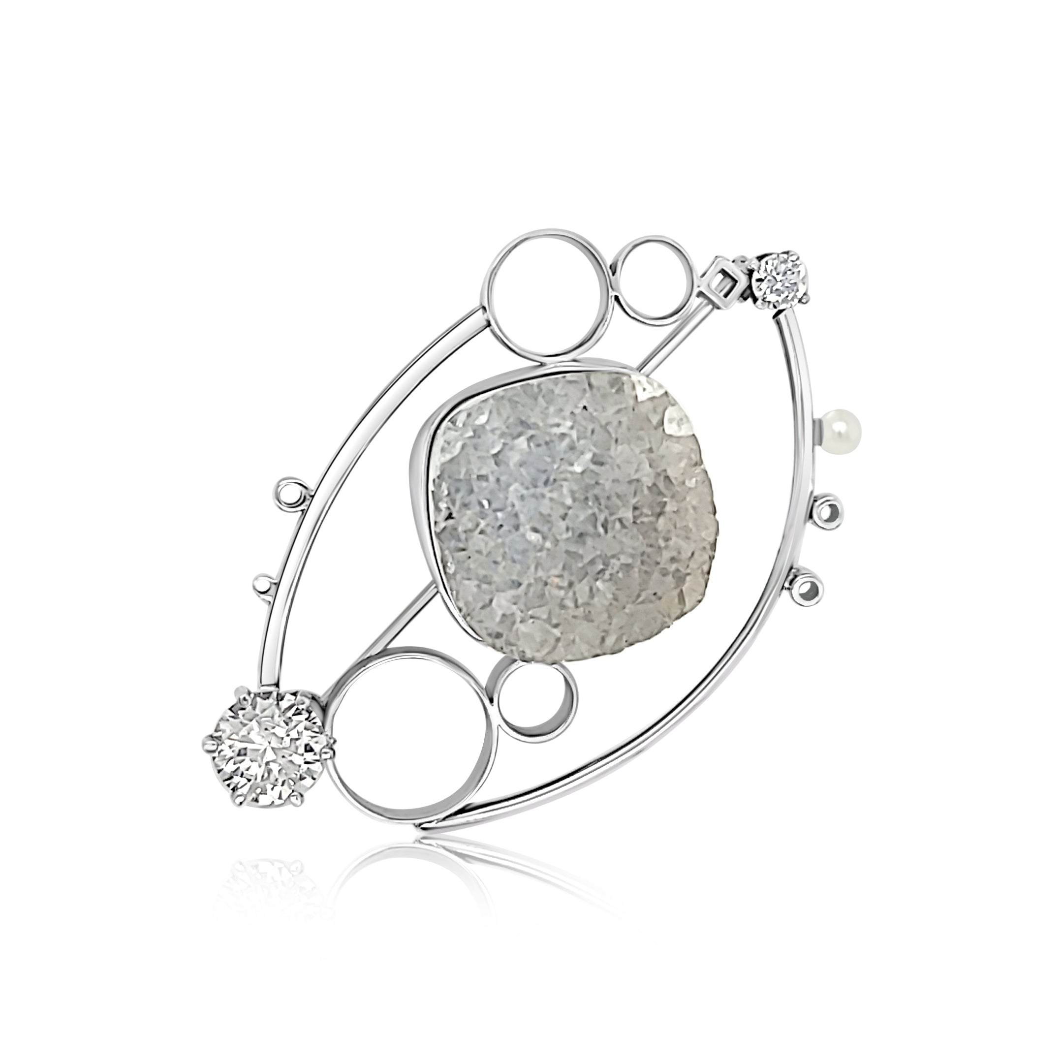 Drusy Quartz Pin