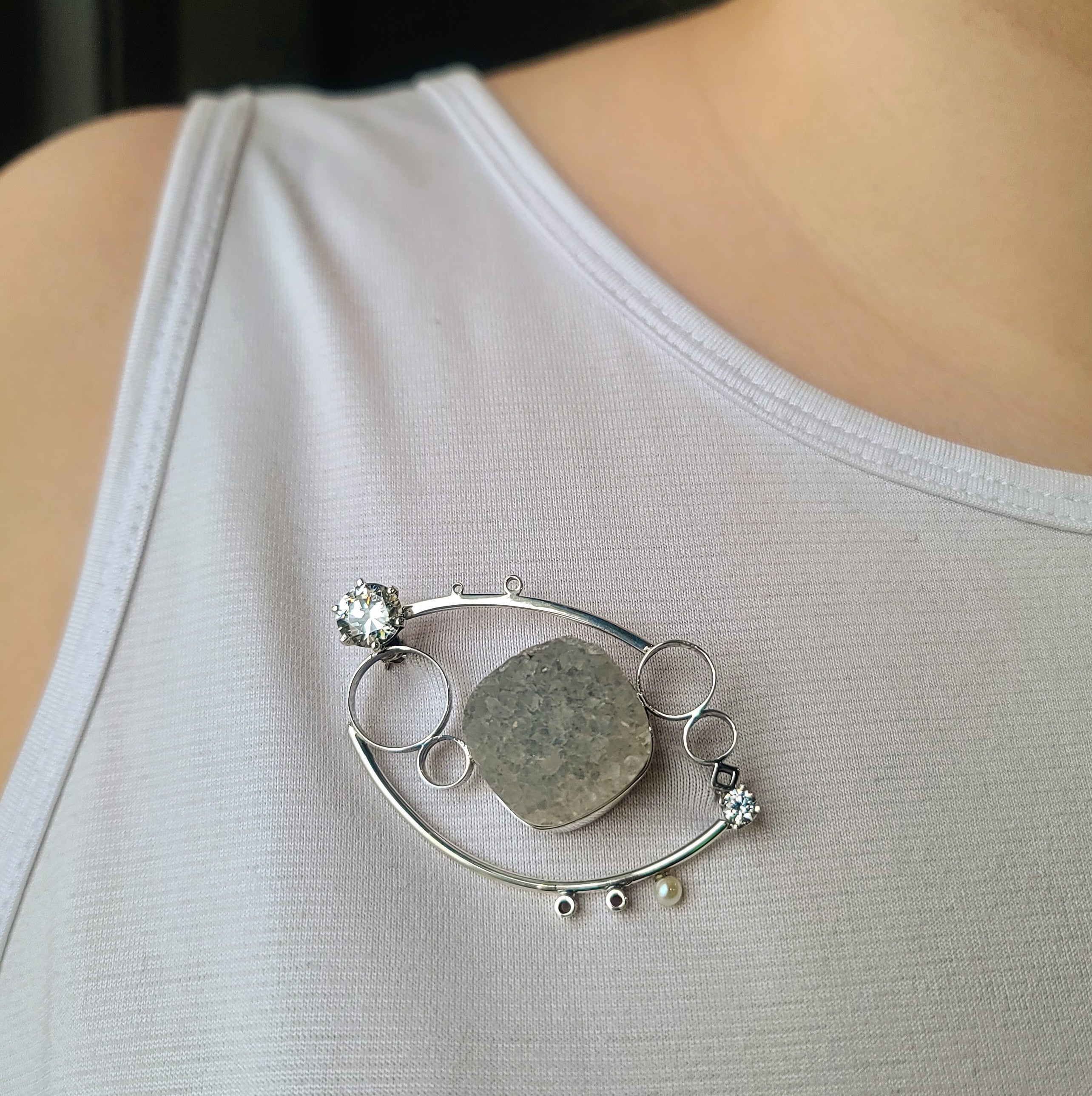 Drusy Quartz Pin