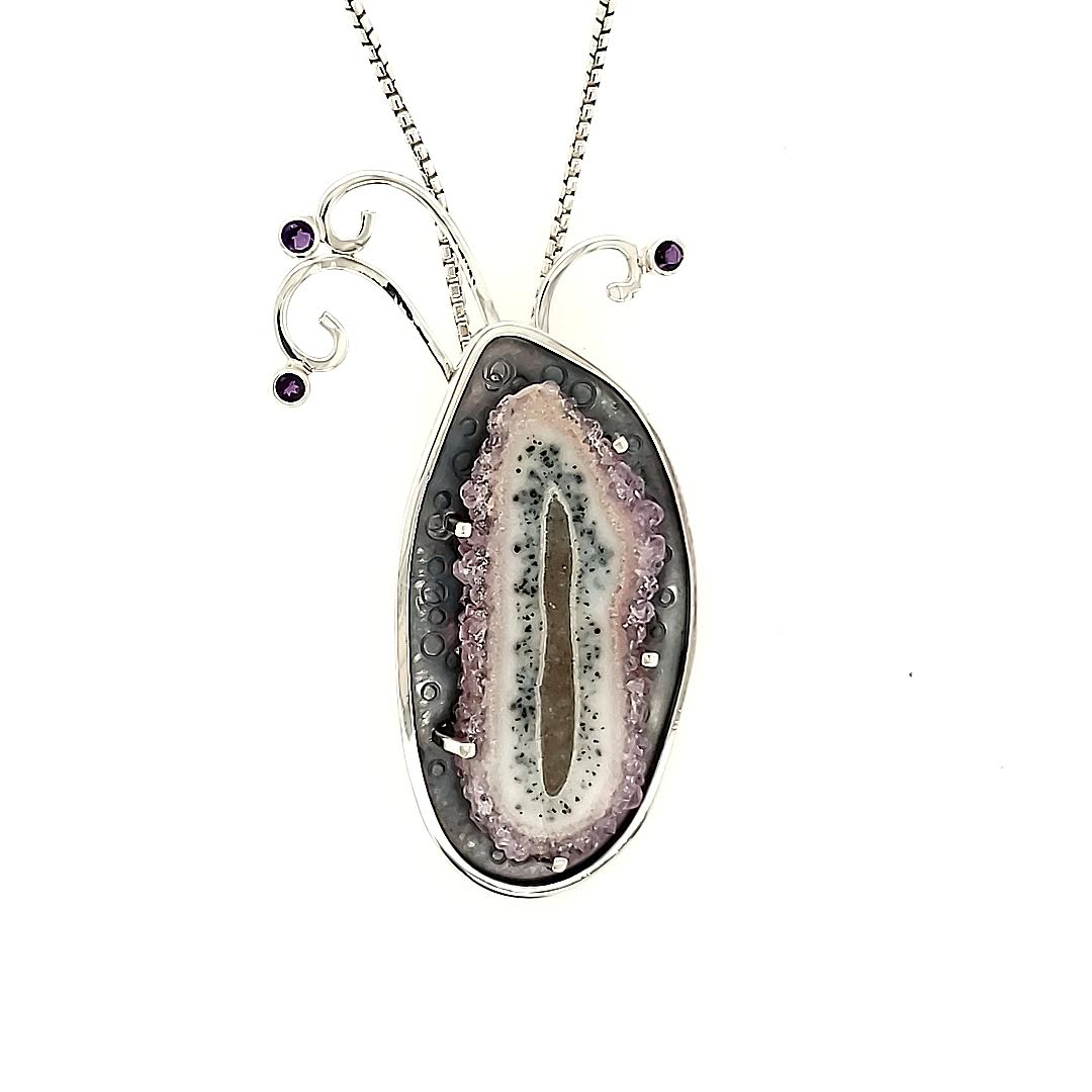Amethyst Geode Pin~Pendant - kim crocker designs