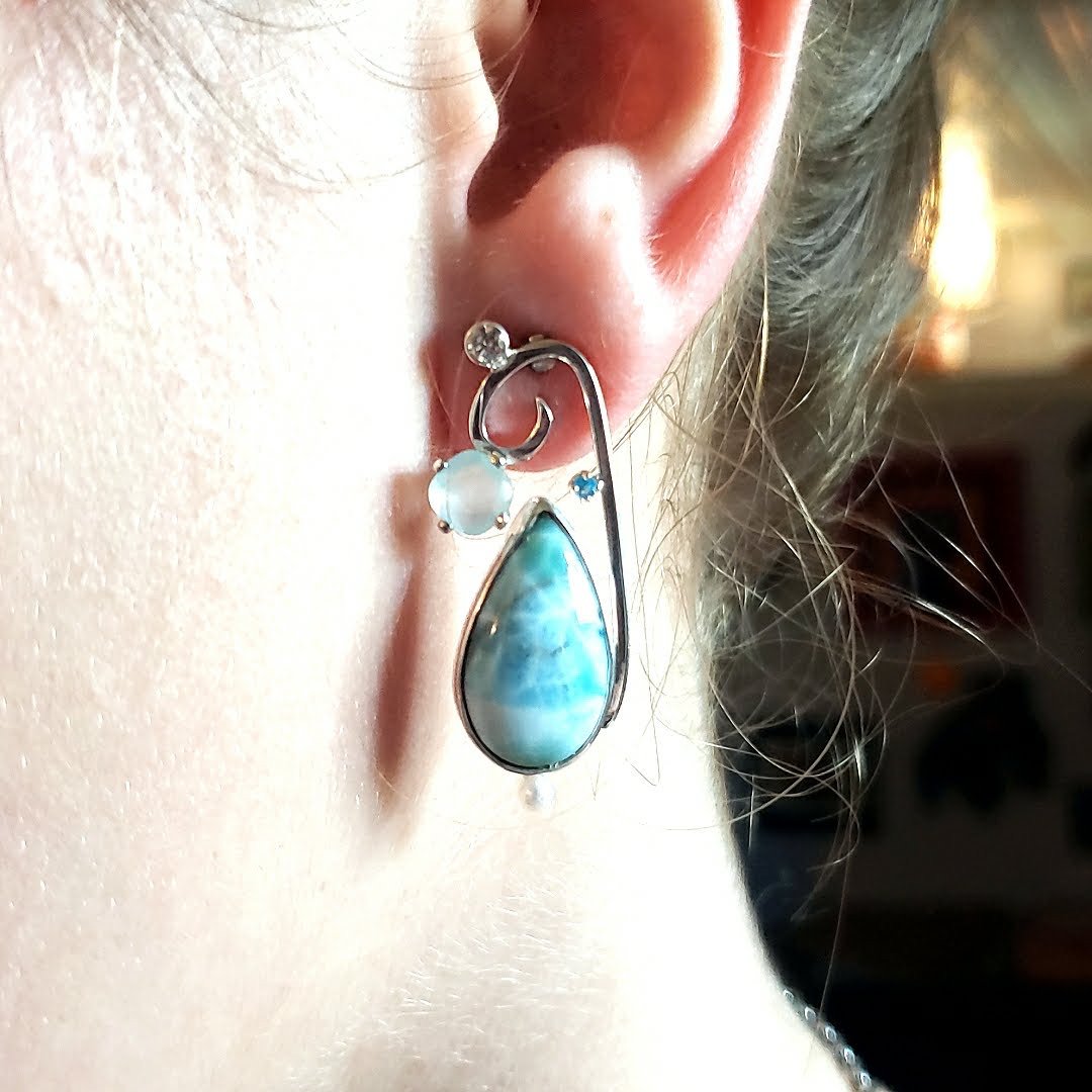 Larimar Earrings - kim crocker designs