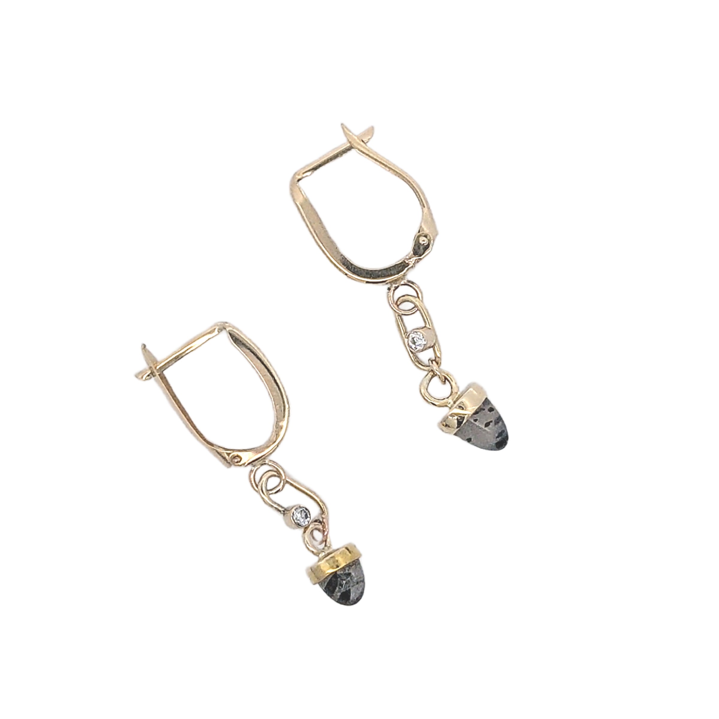 Replacement Gold earrings for Ann Ribbons Tourmalinated Quartz