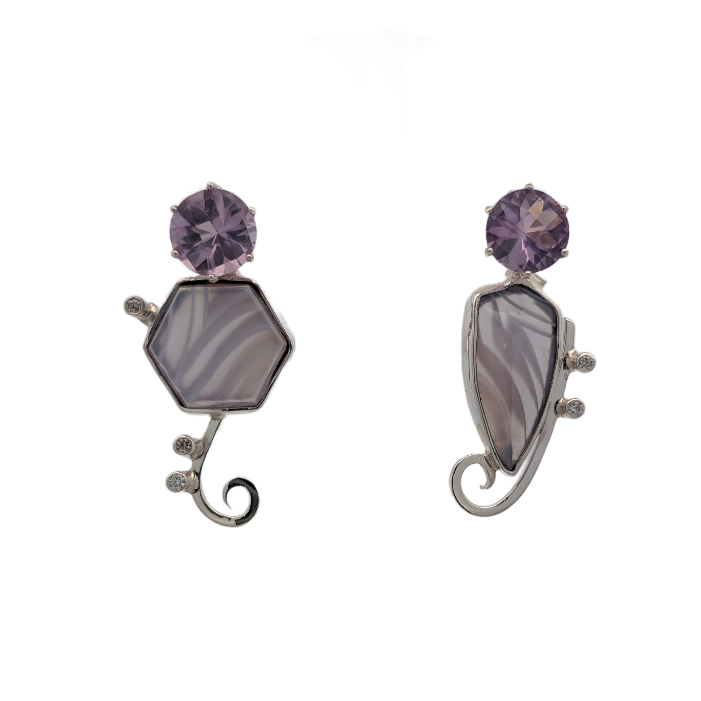 Banded Chalcedony Earrings