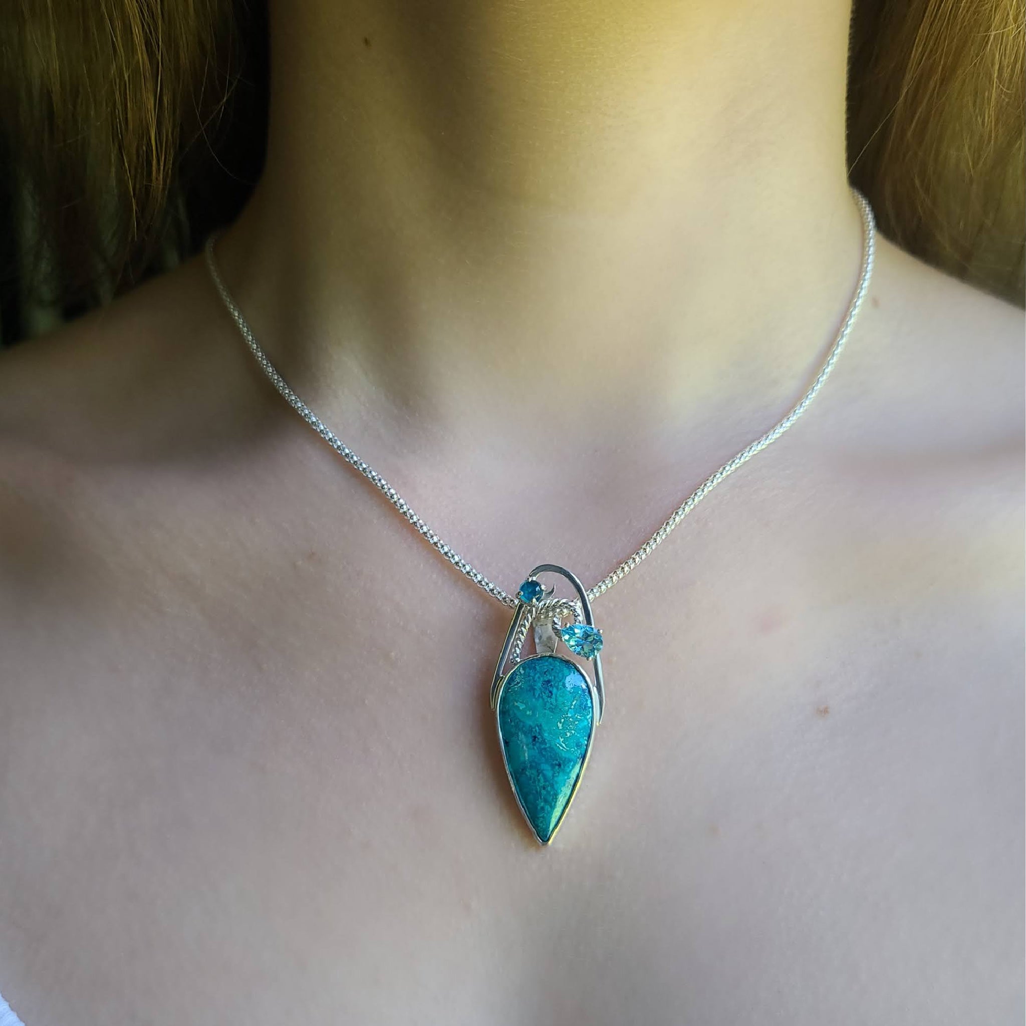 Ocean Drop Chrysocolla Pendant