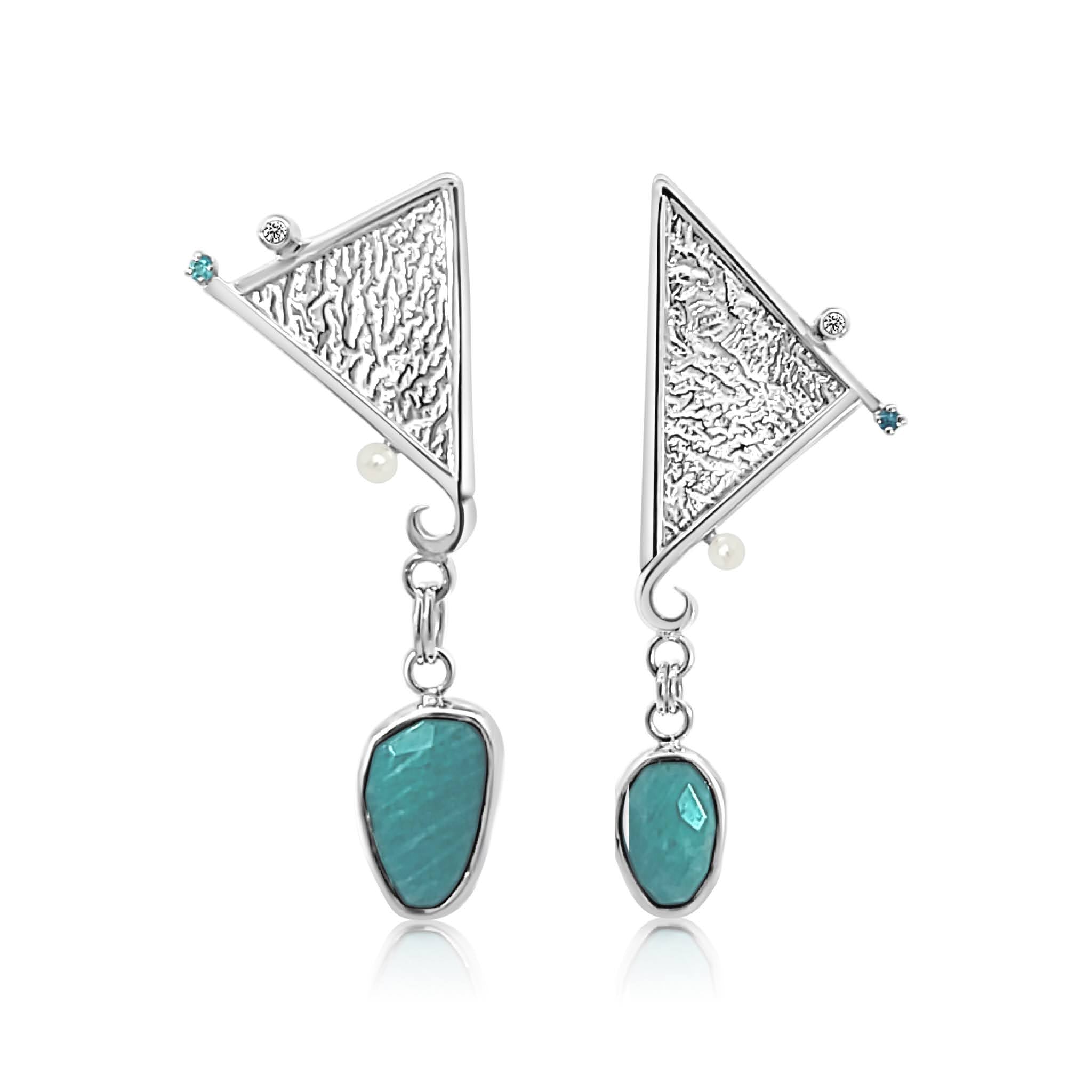 Faceted Amazonite Earrings