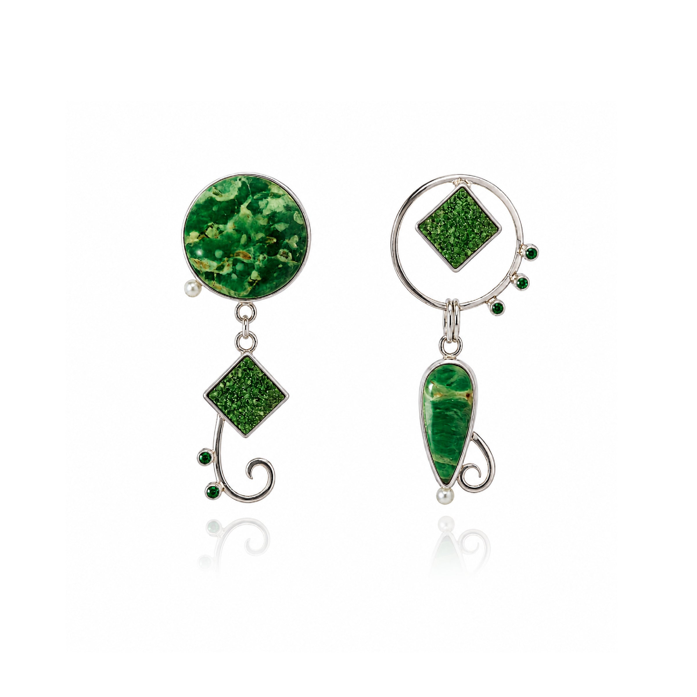 Dancing Through the Garden Variscite Earrings