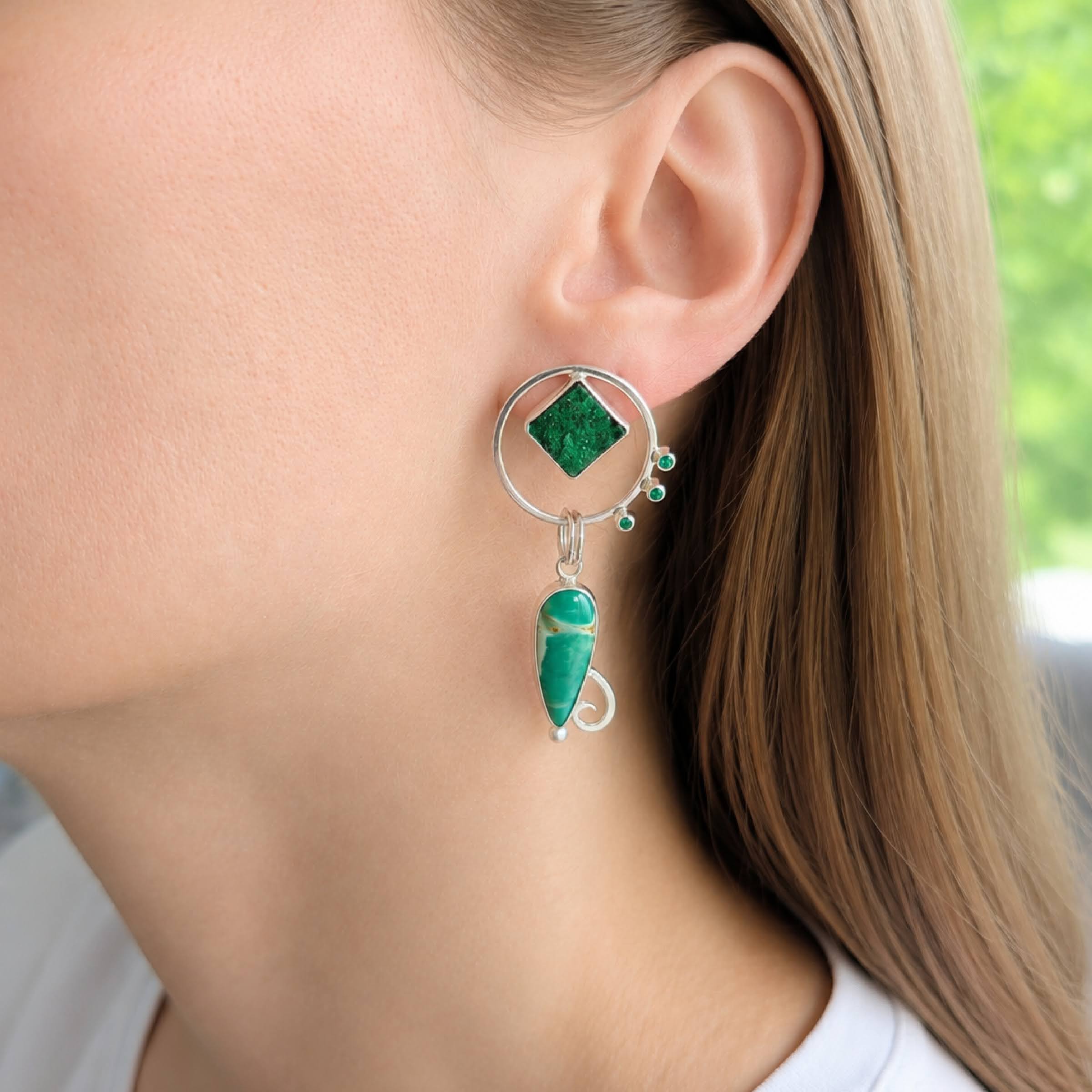 Dancing Through the Garden Variscite Earrings