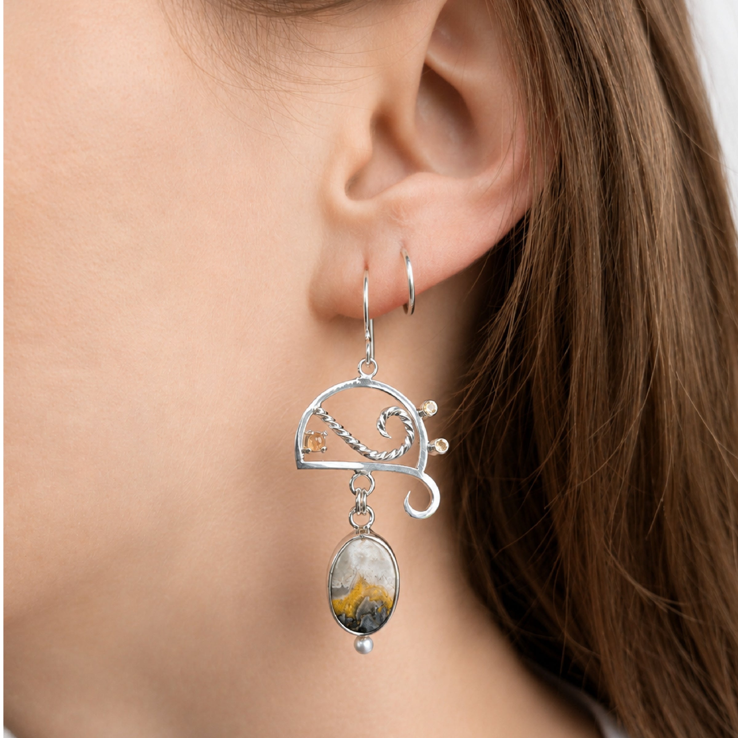 Sunshine Bumblebee Jasper Earrings