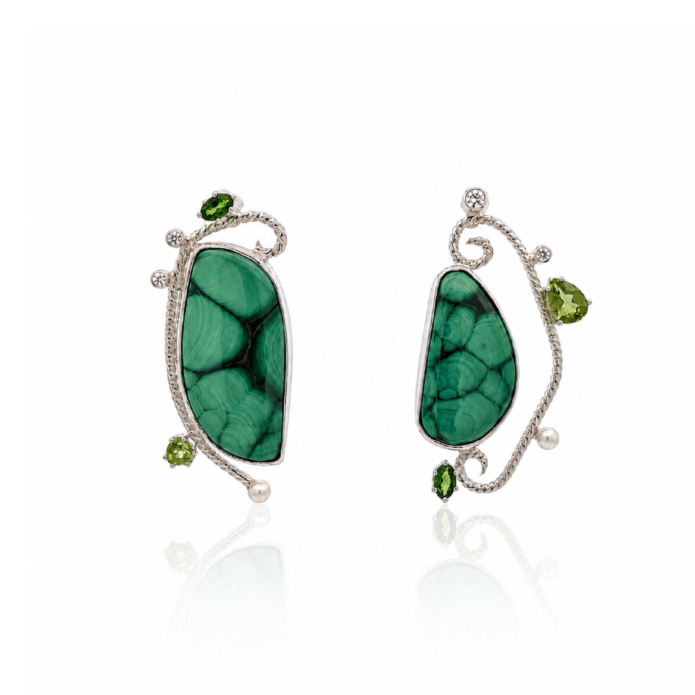 Garden Waltz Malachite Earrings