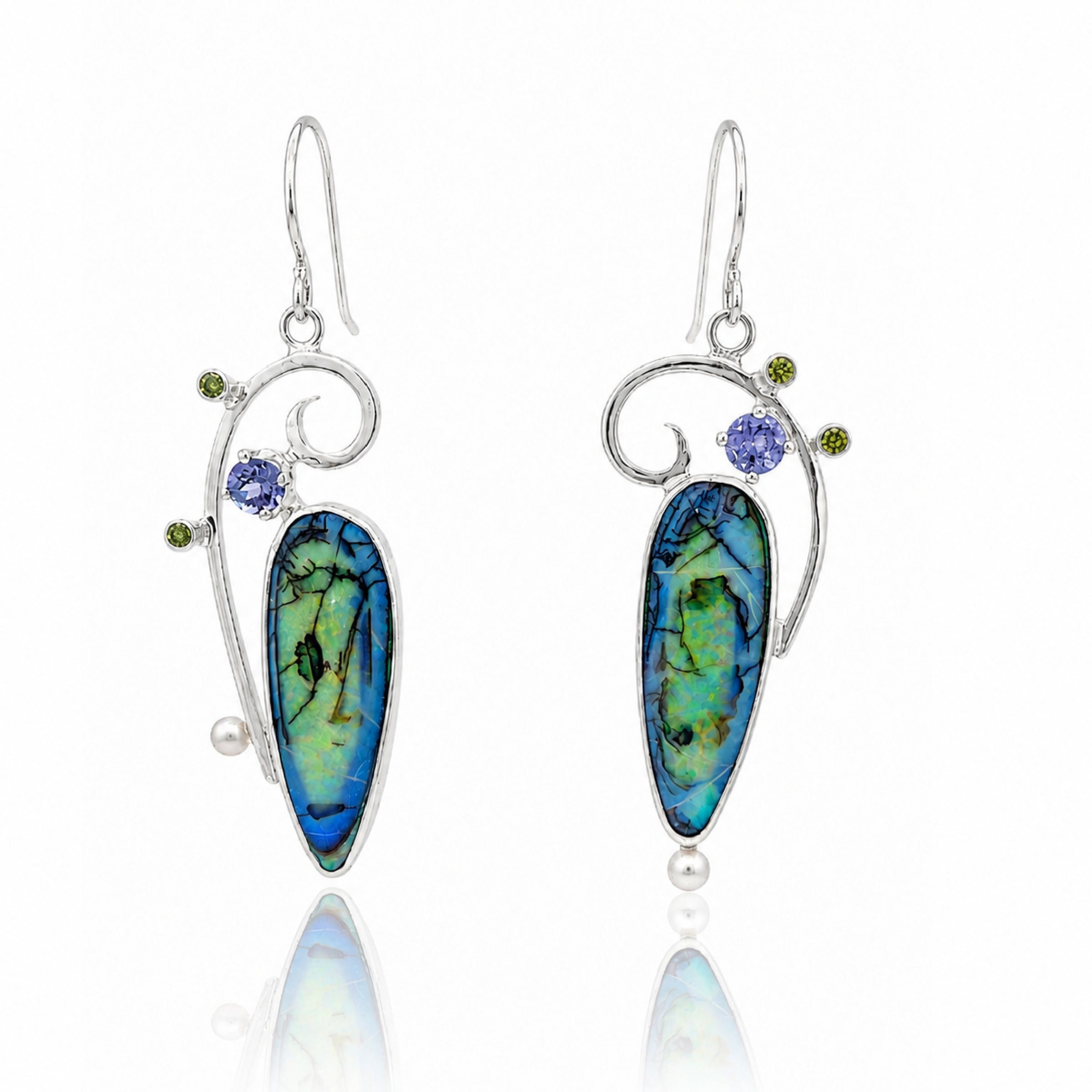 Sterling Opal Moonlight Earrings