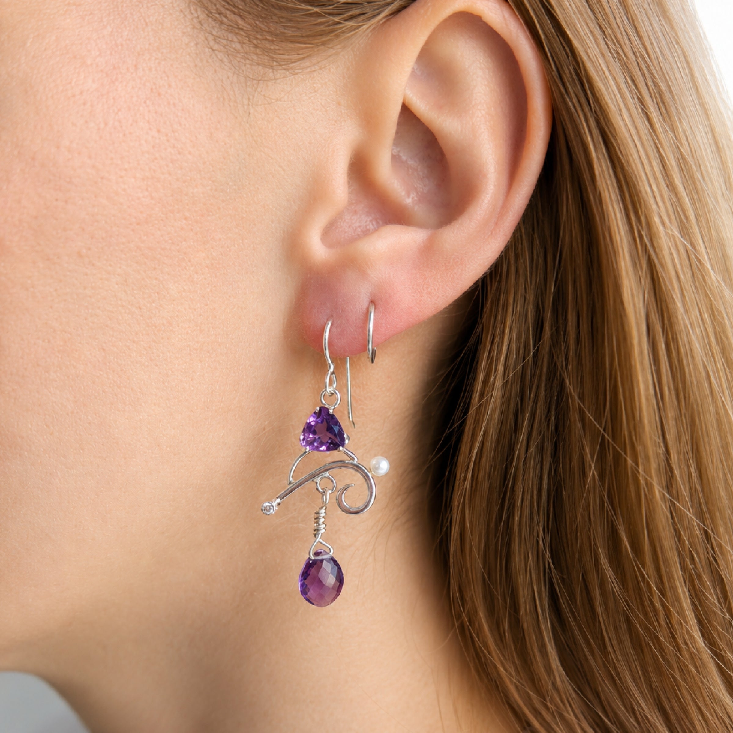 Amethyst Moon Dance Earrings