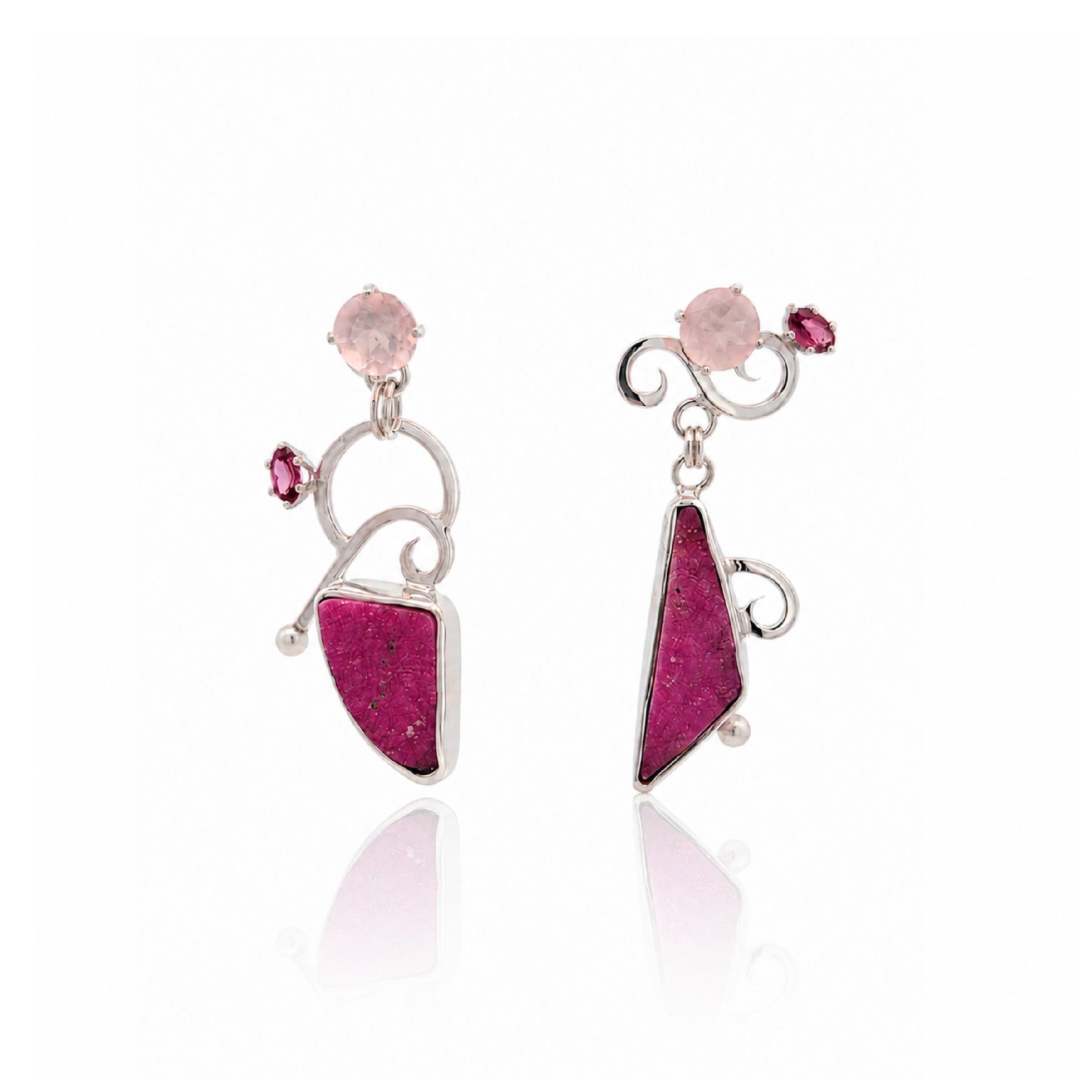 Pink Bloom Drusy Earrings