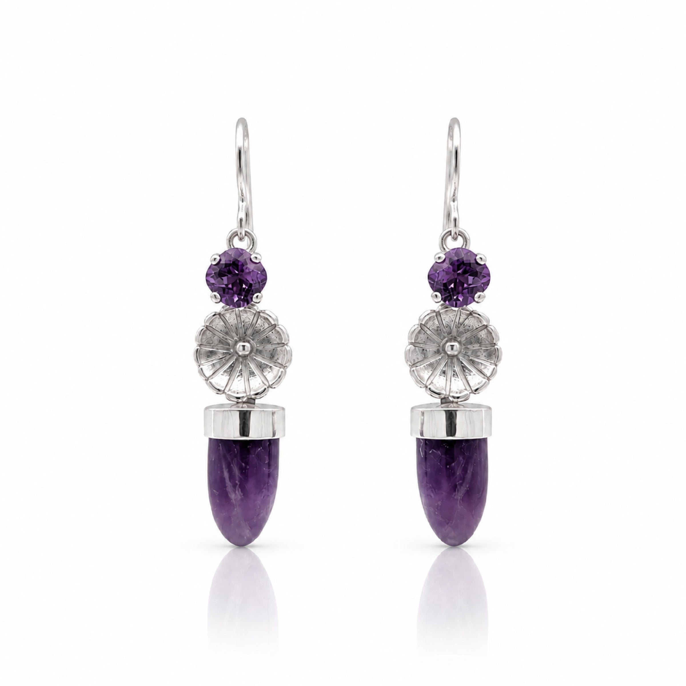 Amethyst Petal Earrings