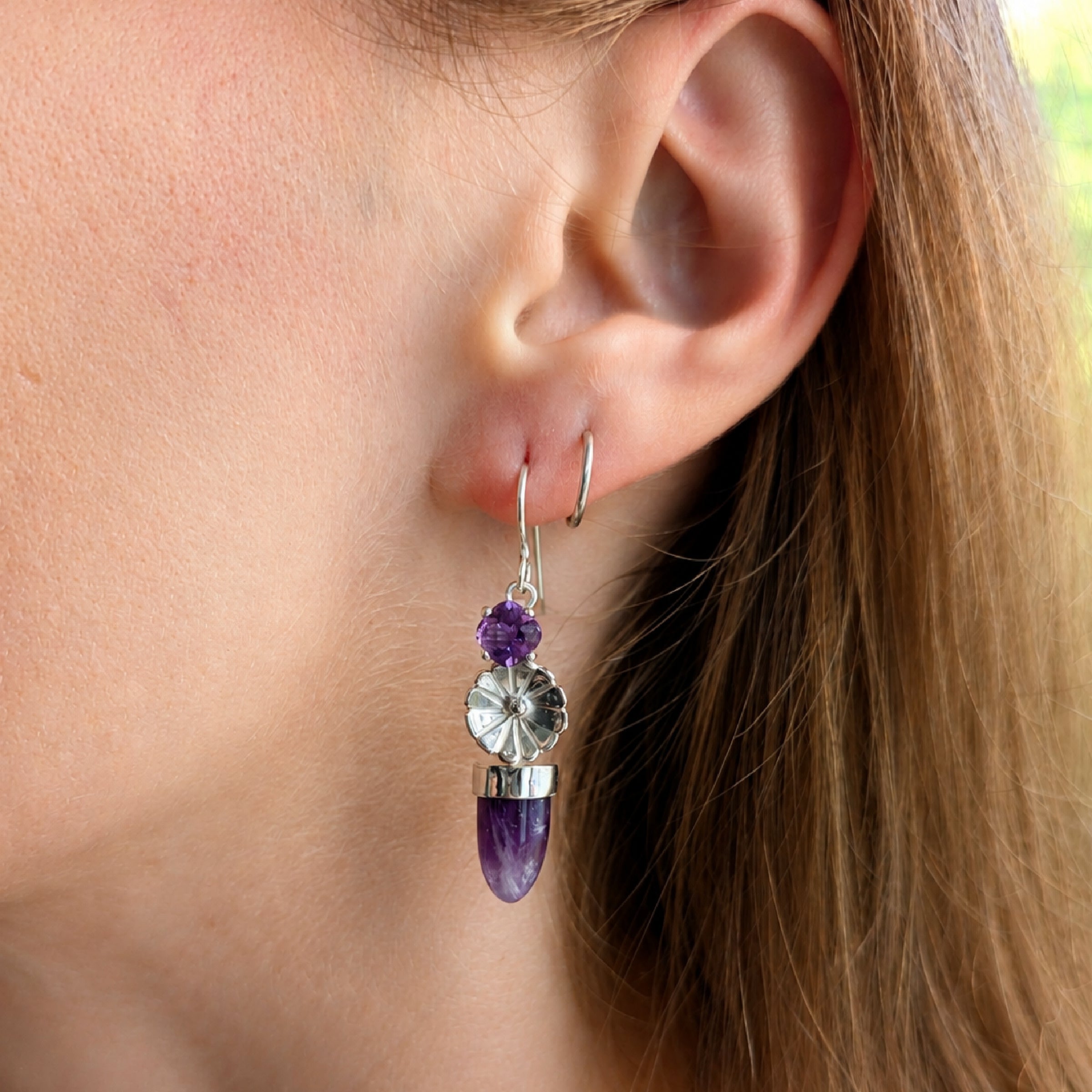 Amethyst Petal Earrings