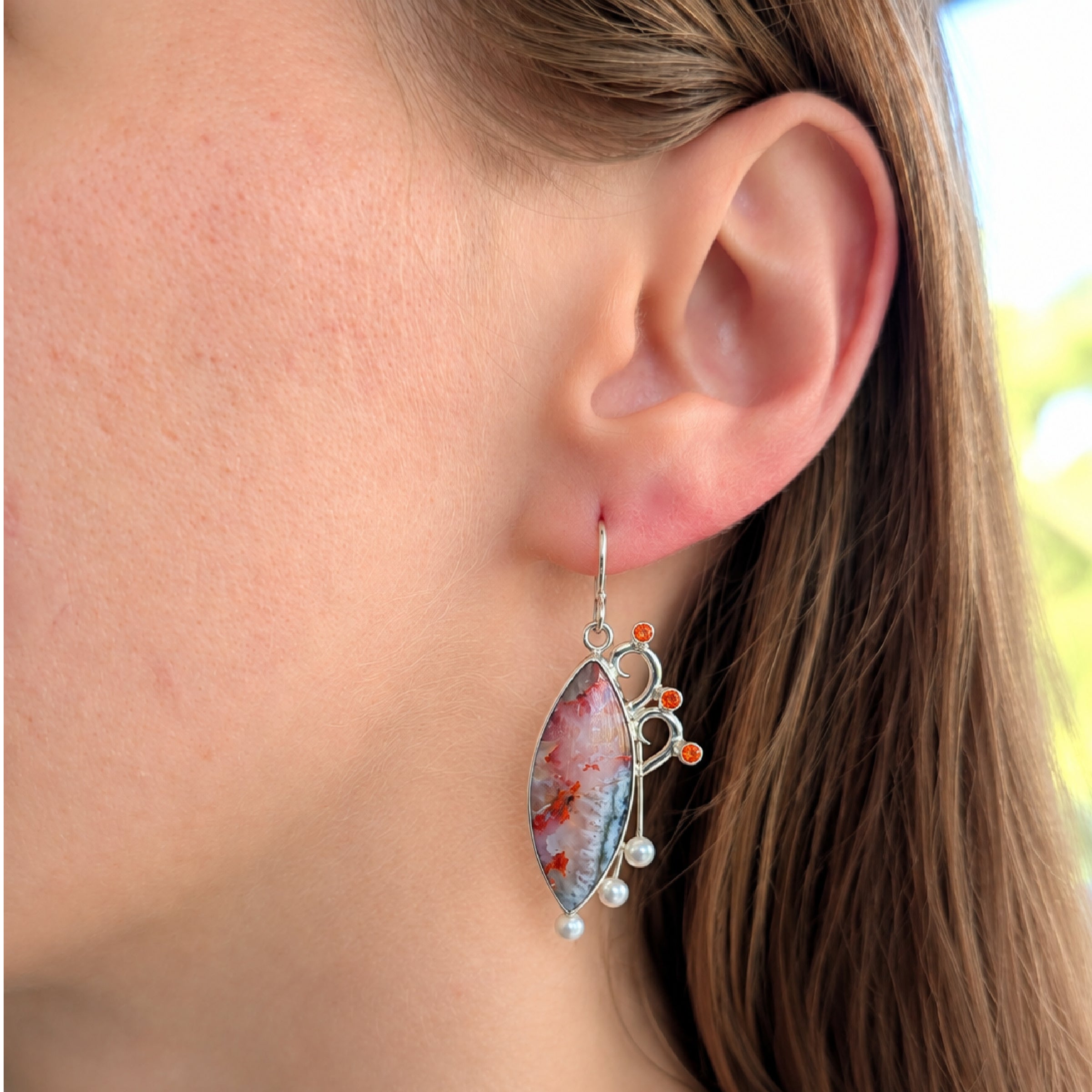 Lava Flow Jasper Firelight Earrings