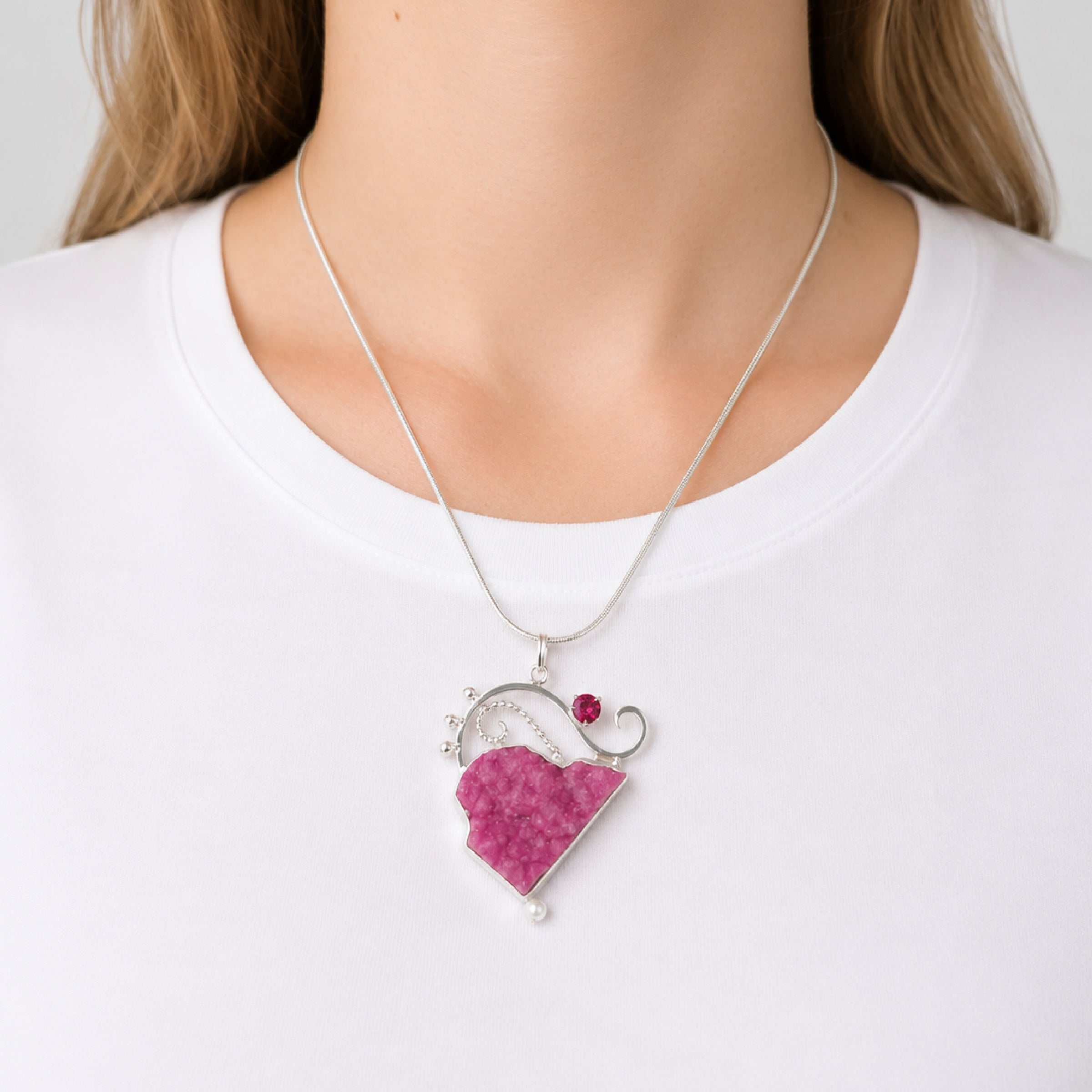Pink Fairy Cobalto Drusy Pendant