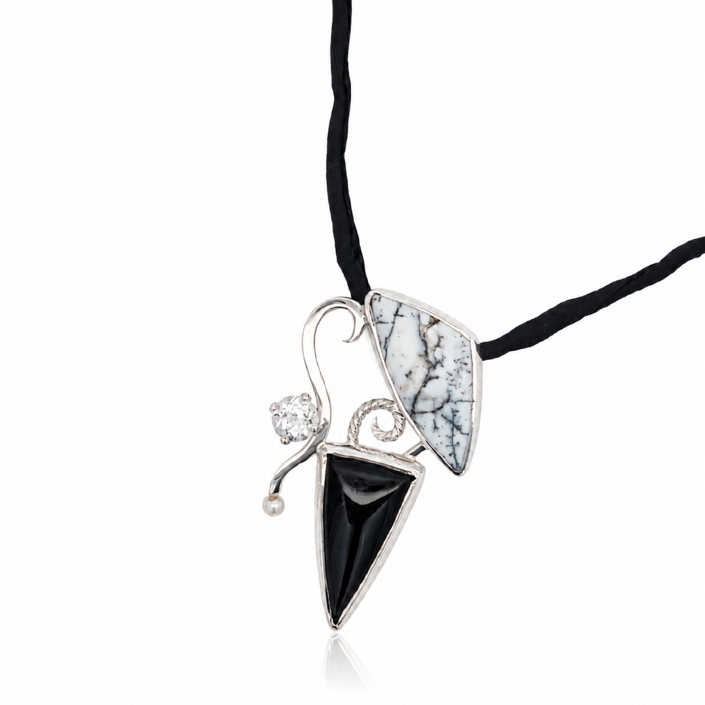 Midnight Garden Dendritic Opal Pendant
