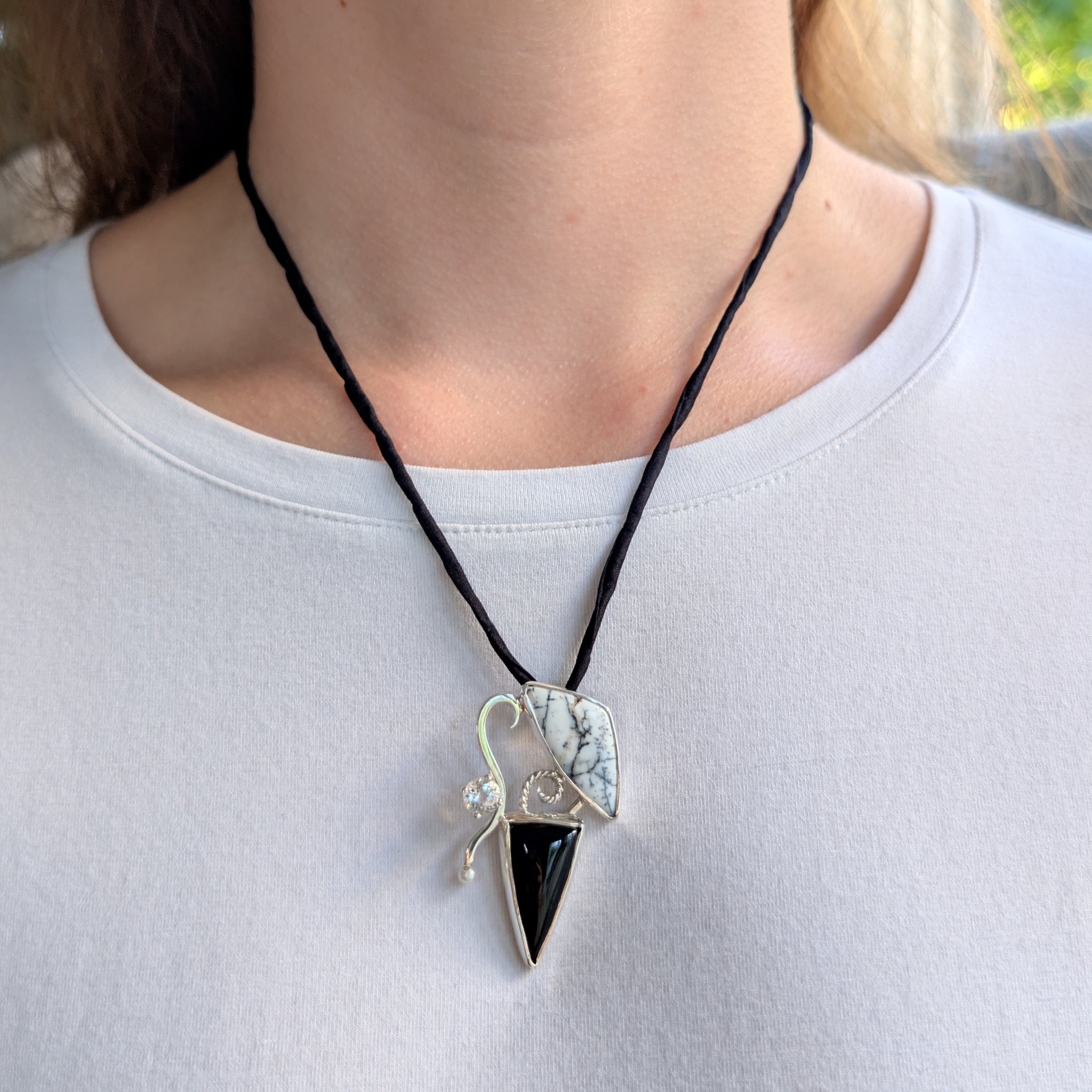 Midnight Garden Dendritic Opal Pendant