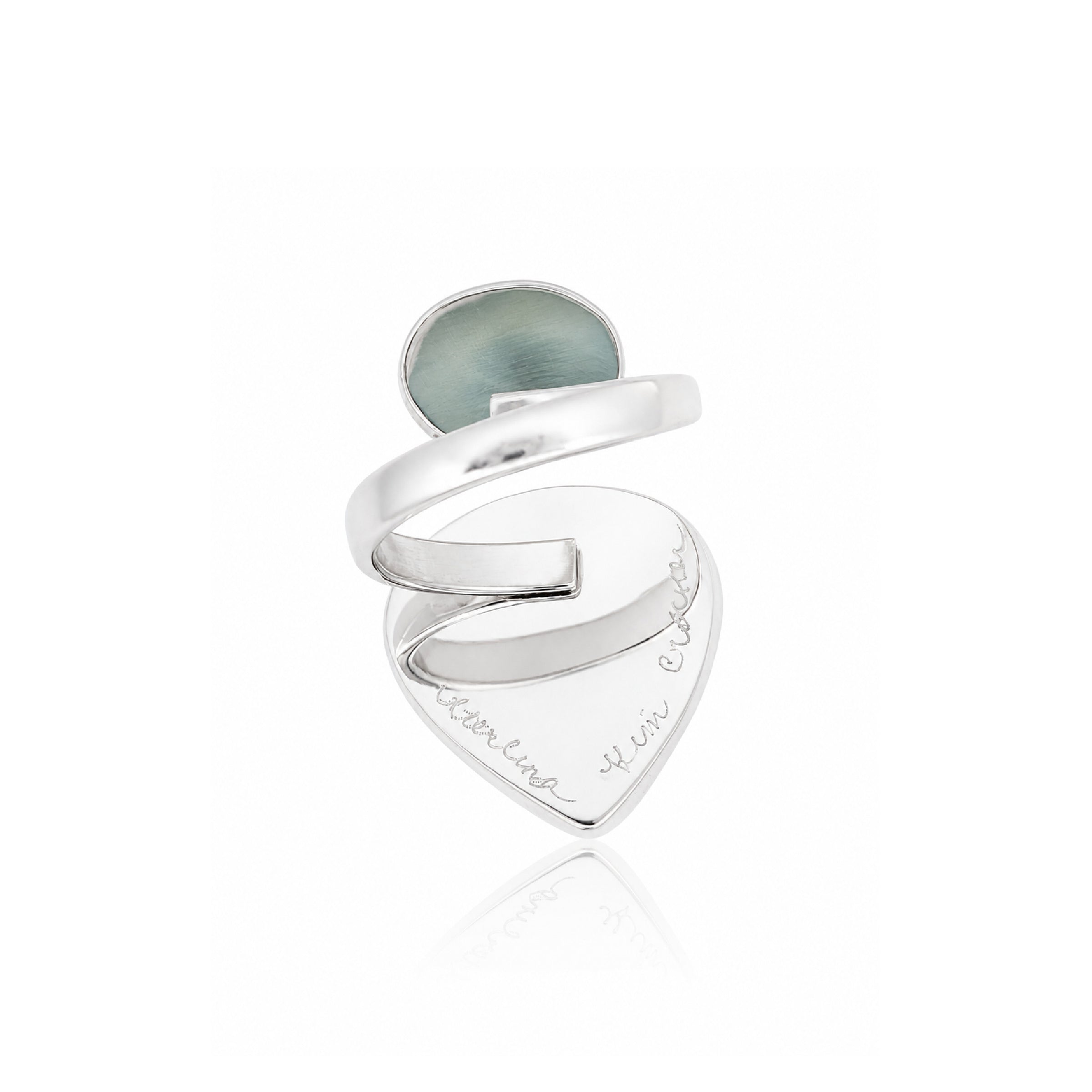 Cloud Dancer Plum Agate Adjustable Ring