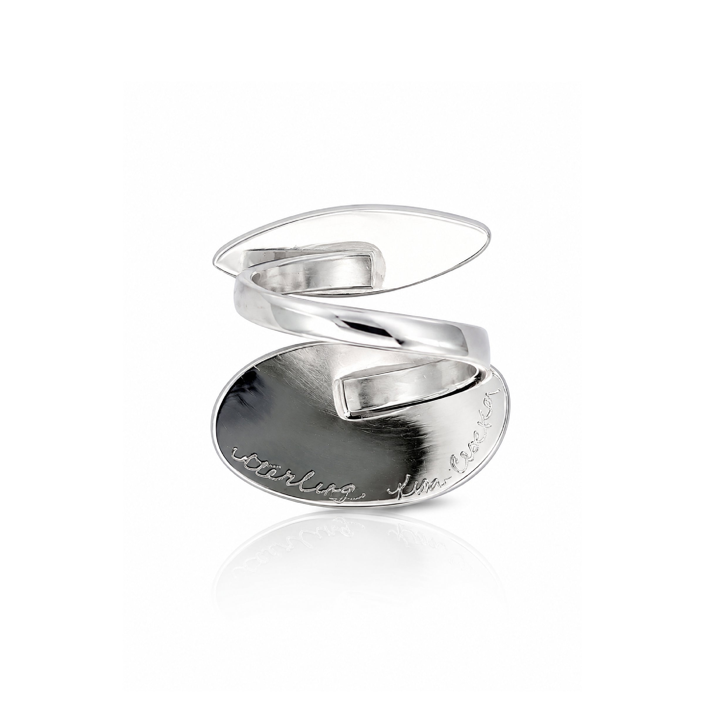 Midnight Landscape Black Onyx Adjustable Ring