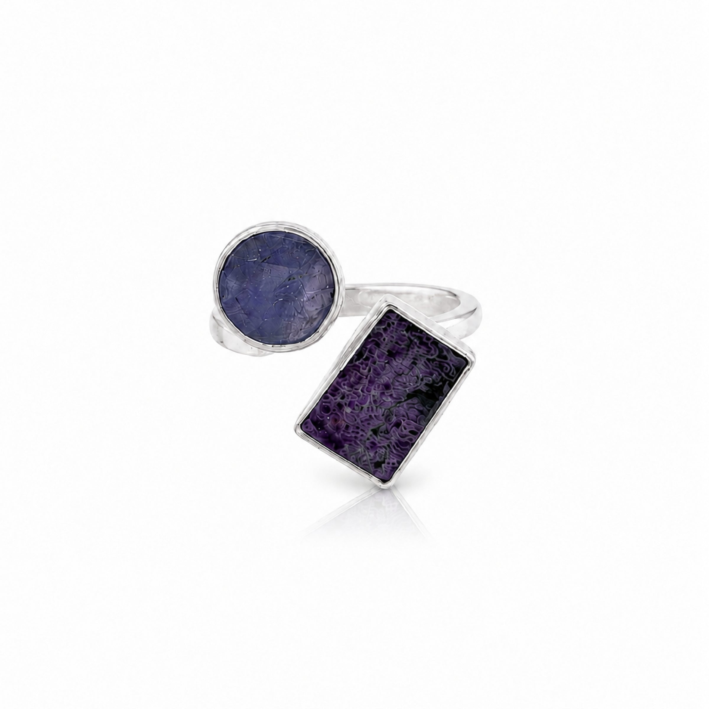 Twilight Geometry Sugelite Adjustable Ring