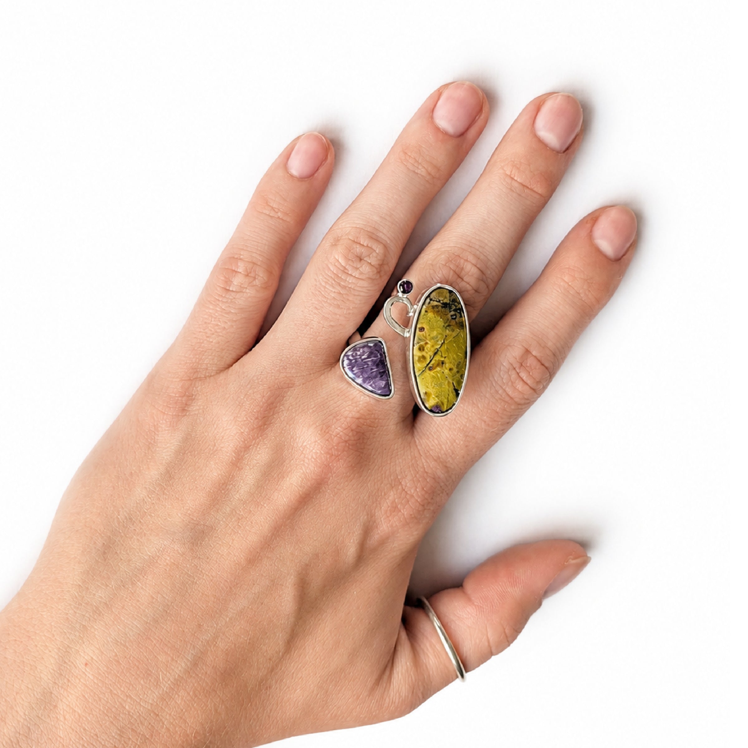 Atlantisite in Bloom Adjustable Ring