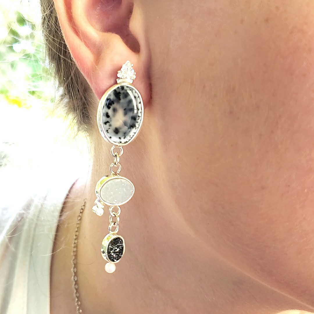 Dendritic Opal Earrings - kim crocker designs
