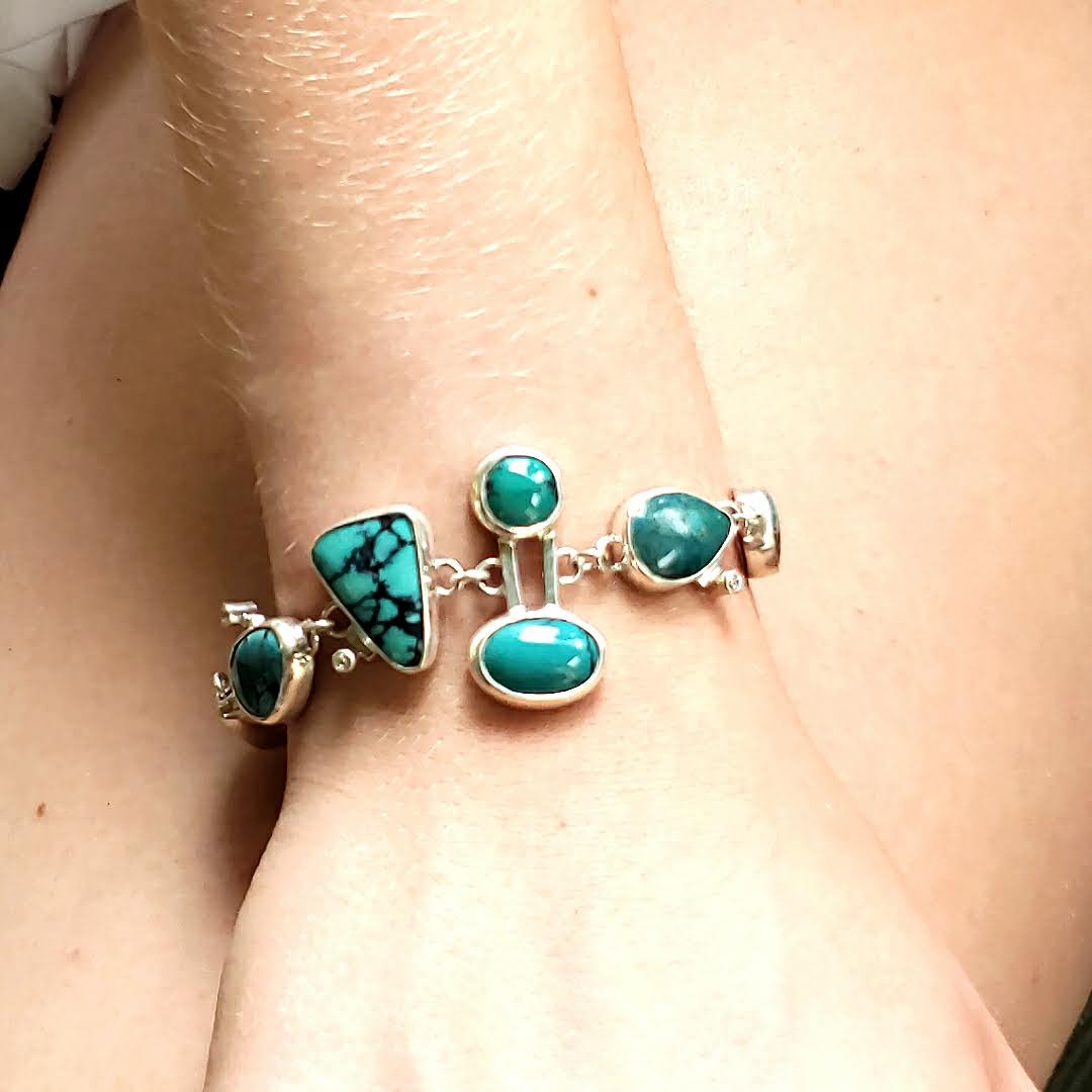 Turquoise Link Bracelet - kim crocker designs