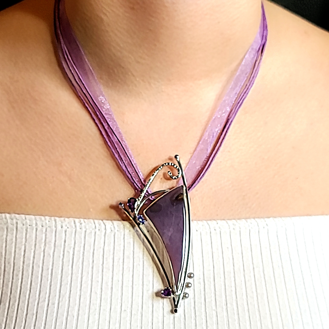 Aqua Nueva Agate Pin/Pendant - kim crocker designs