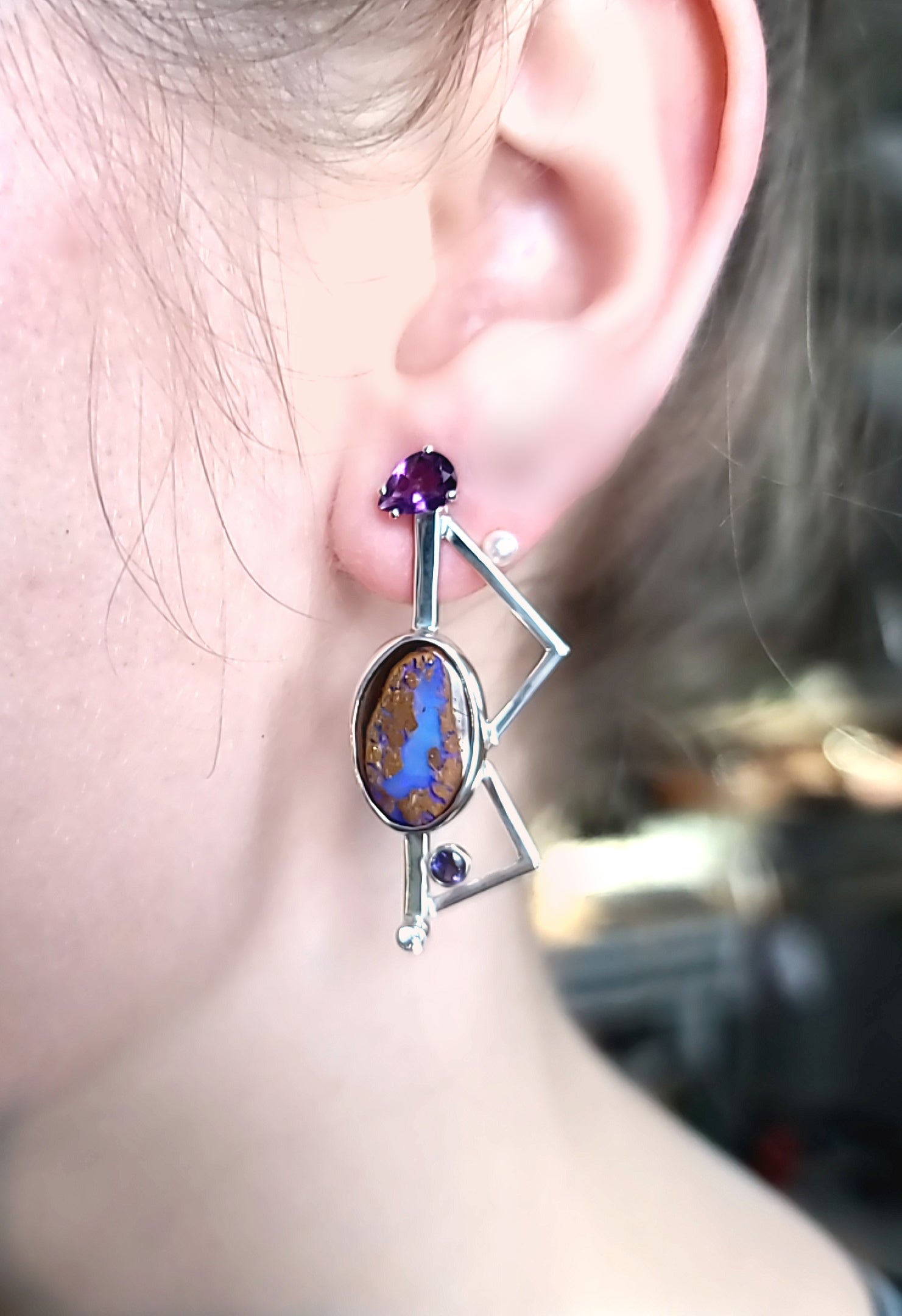 Australian Boulder Opal Earrings